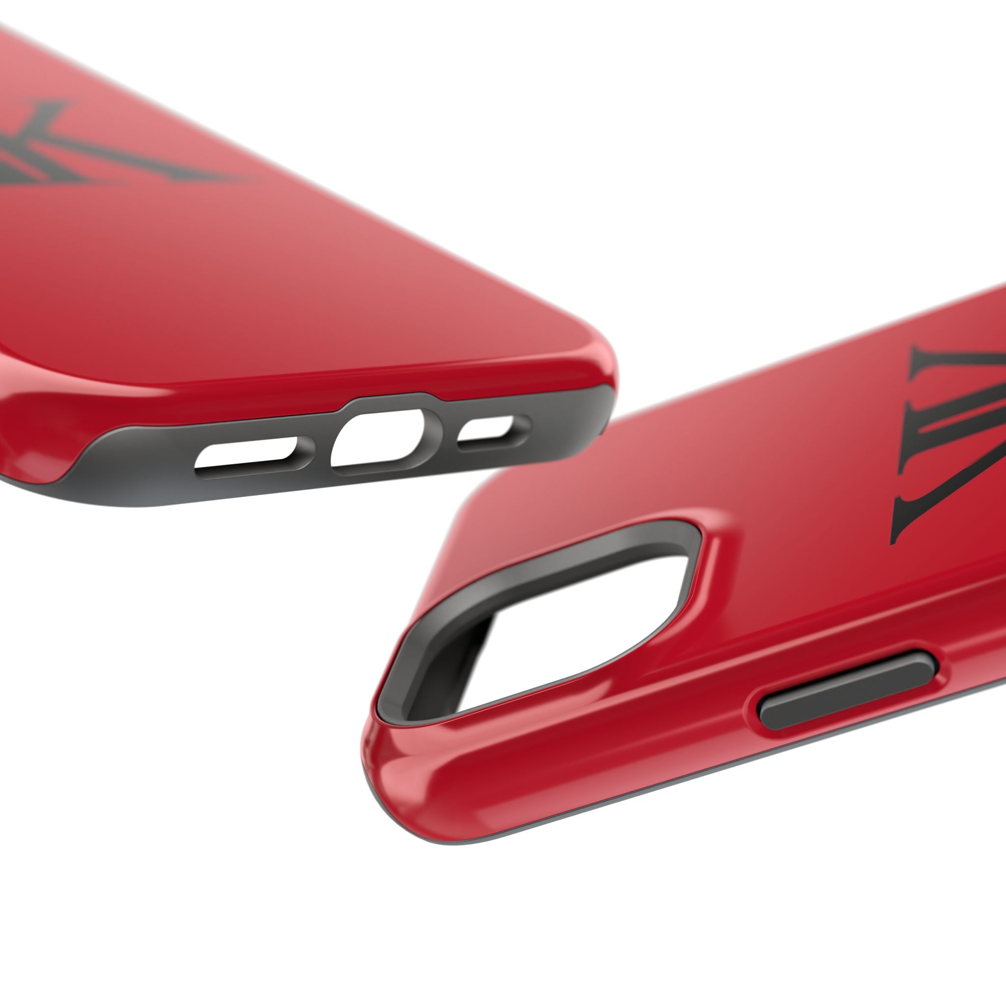 Magnetic Impact-Resistant RED Case with Bold KK Monogram