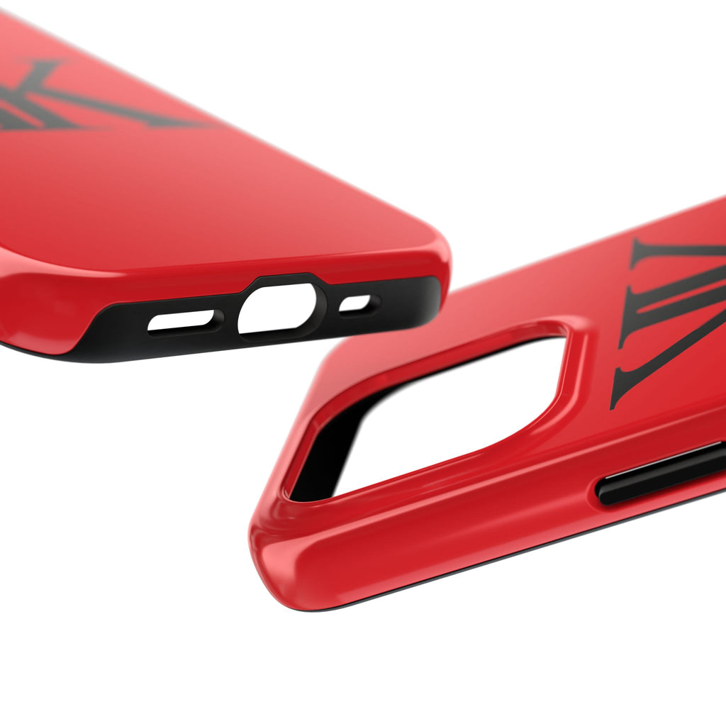 Monogram 'KK' RED Tough Phone Case — Minimal Black Initials Protective Cover