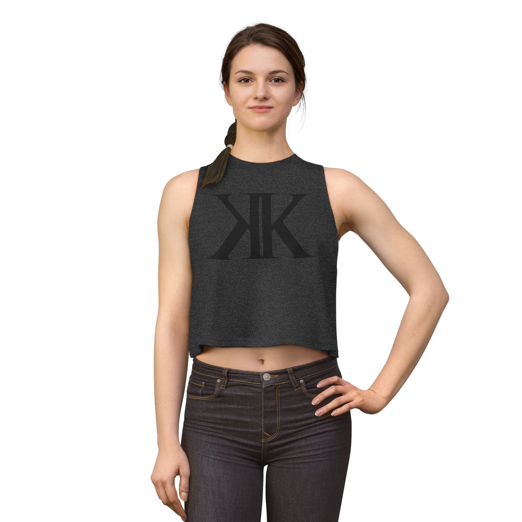 Women's Crop Top with Minimal Double K Logo – Stylish Monogram Tank