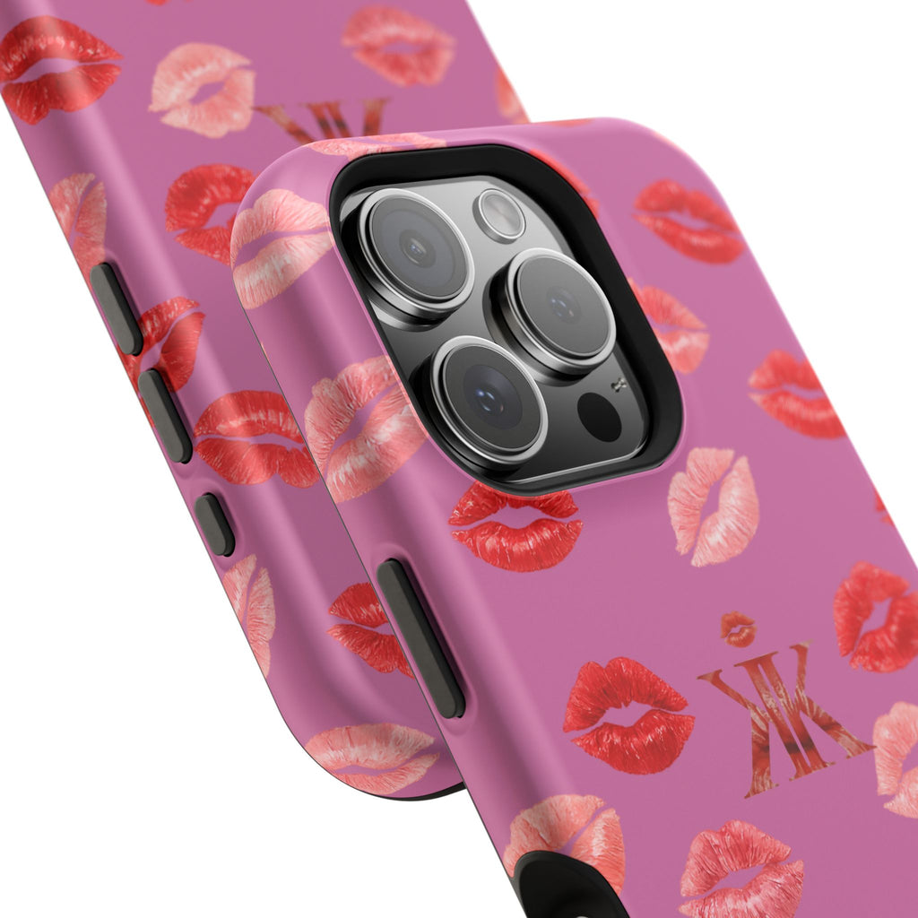 Psyche Collection Light Pink - Kiss Pattern Magnetic Impact Phone Case