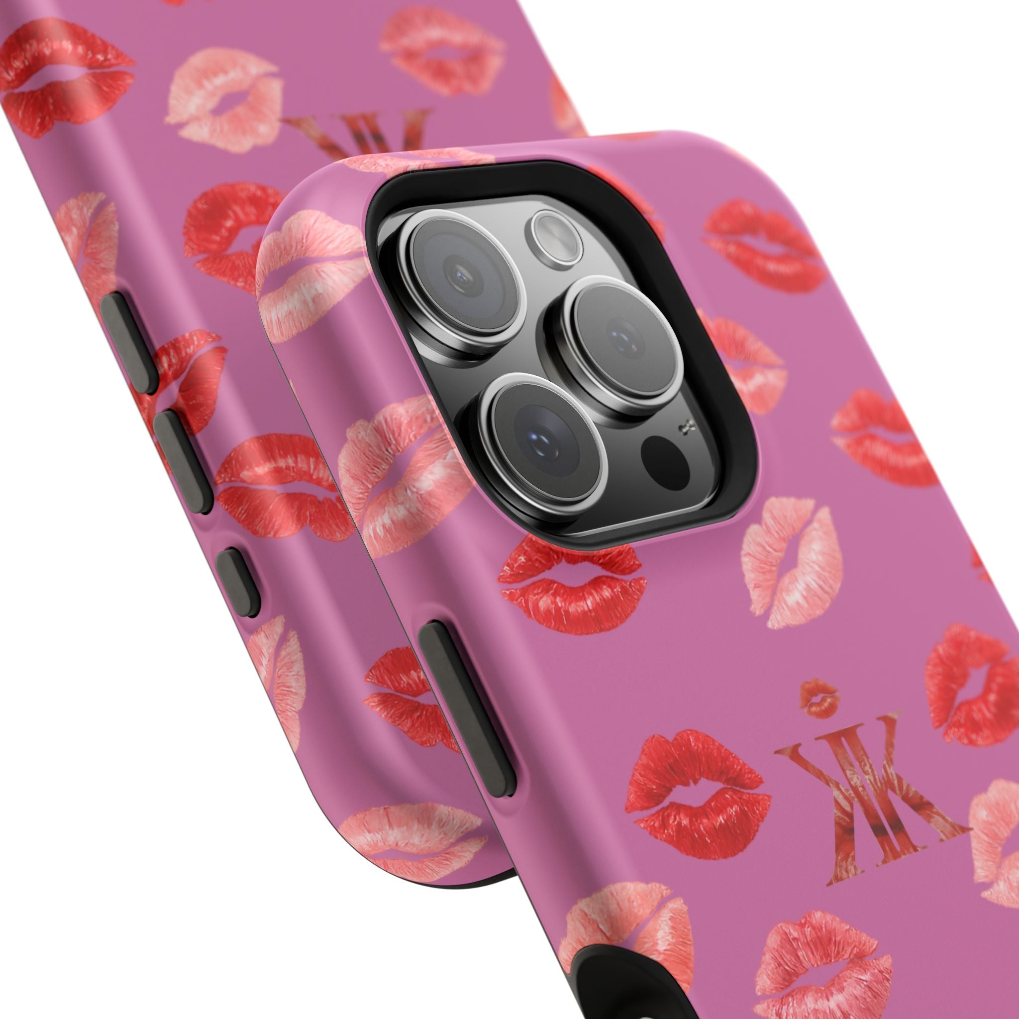 Psyche Collection Light Pink - Kiss Pattern Magnetic Impact Phone Case