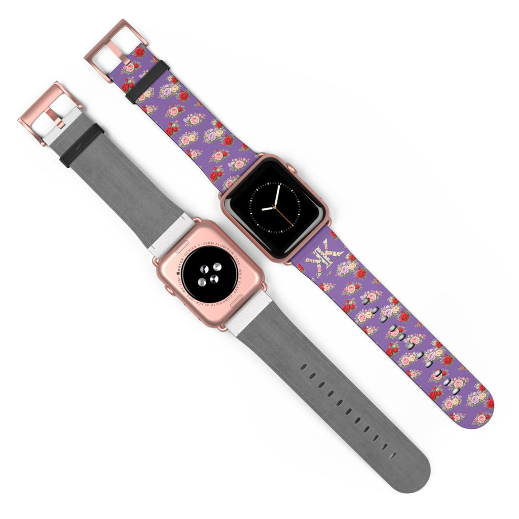 Anthos Collection Light Purple Floral Vintage Watch Band —  Apple Watch Strap