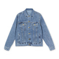 Men's Denim Jacket with Minimalist KK Logo — Classic Casual Jean Jacket