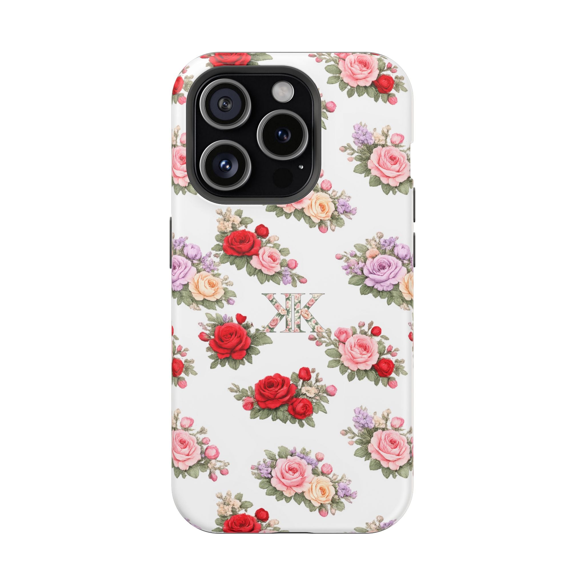 Anthos Collection Vintage Floral Rose Pattern Magnetic Impact-Resistant Phone Case