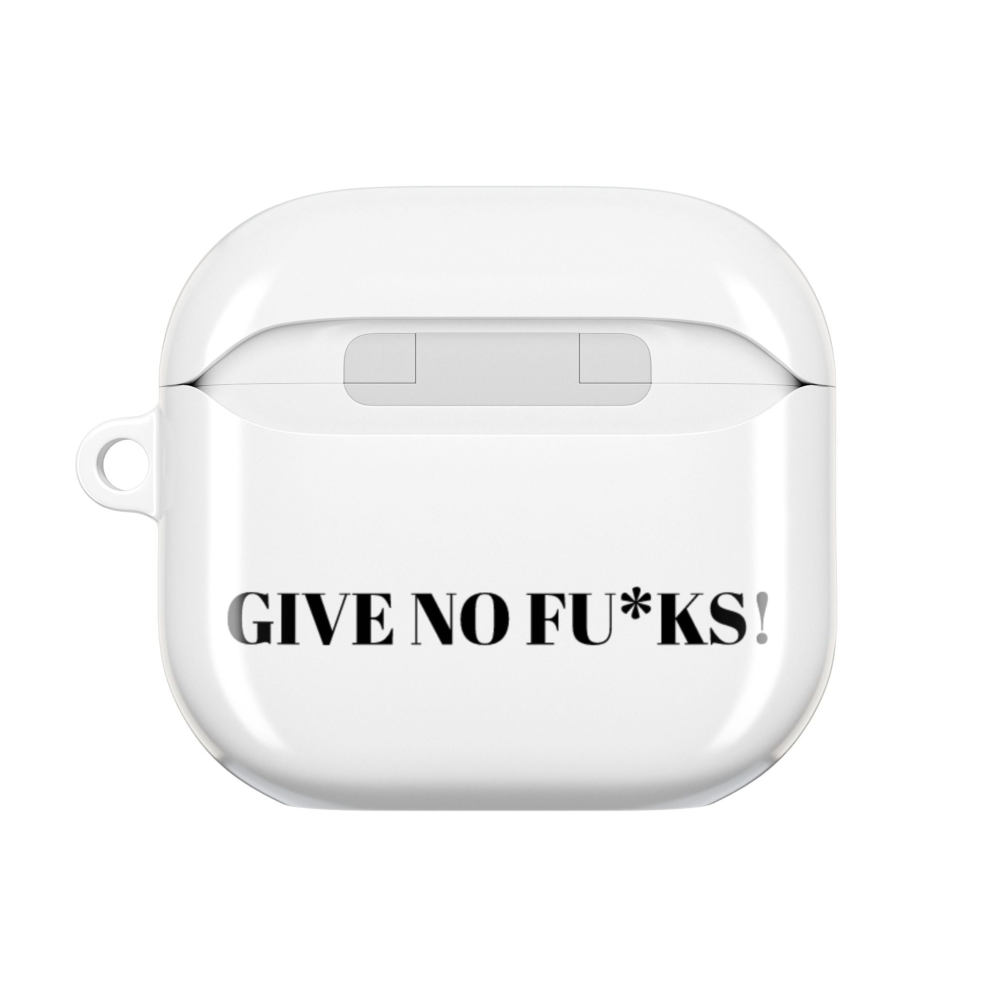 Kairos Kosmos AirPod Case — Minimalist Black Typography ‘Kairos Kosmos’ & “Give No Fu*ks!” Protective Cover