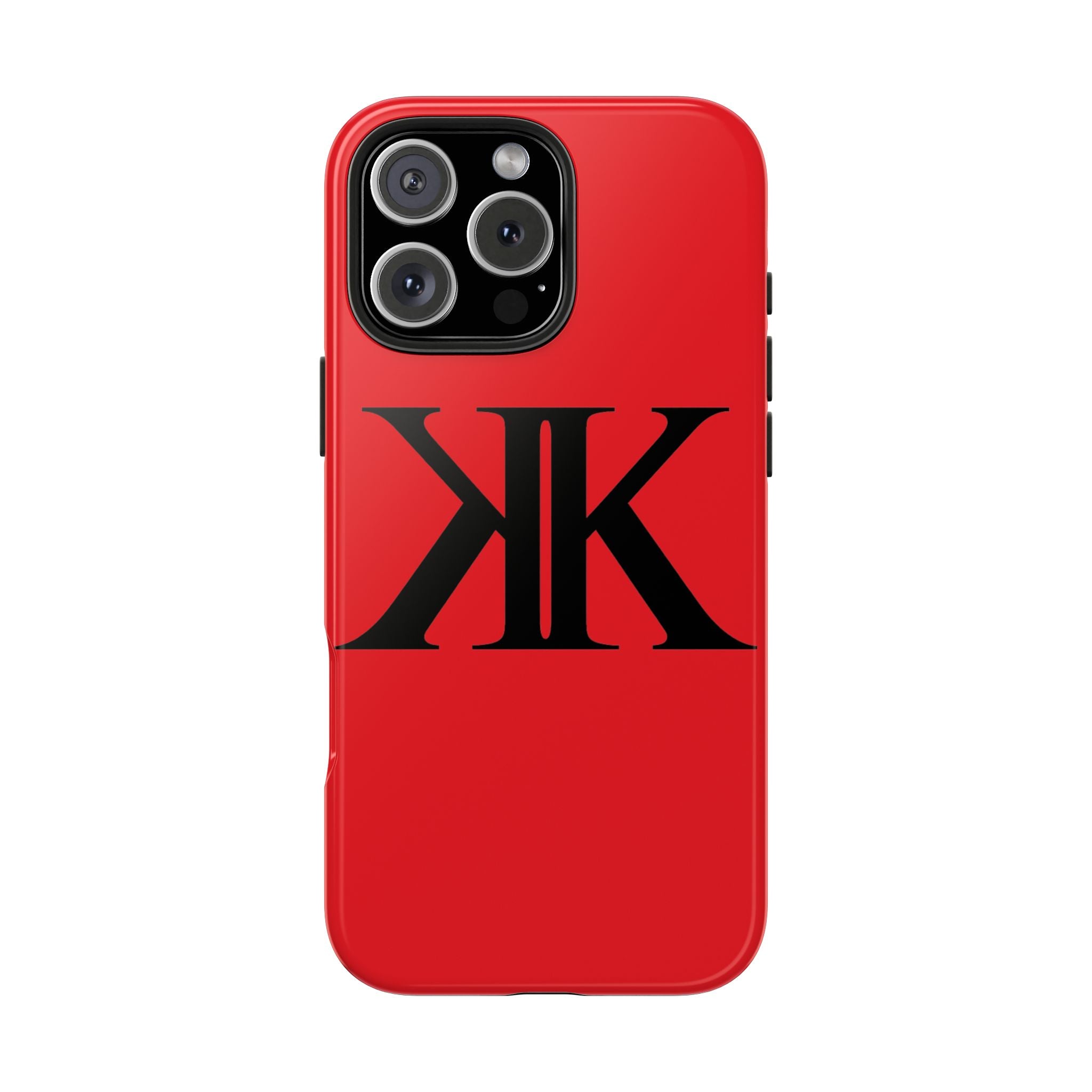 Monogram 'KK' RED Tough Phone Case — Minimal Black Initials Protective Cover