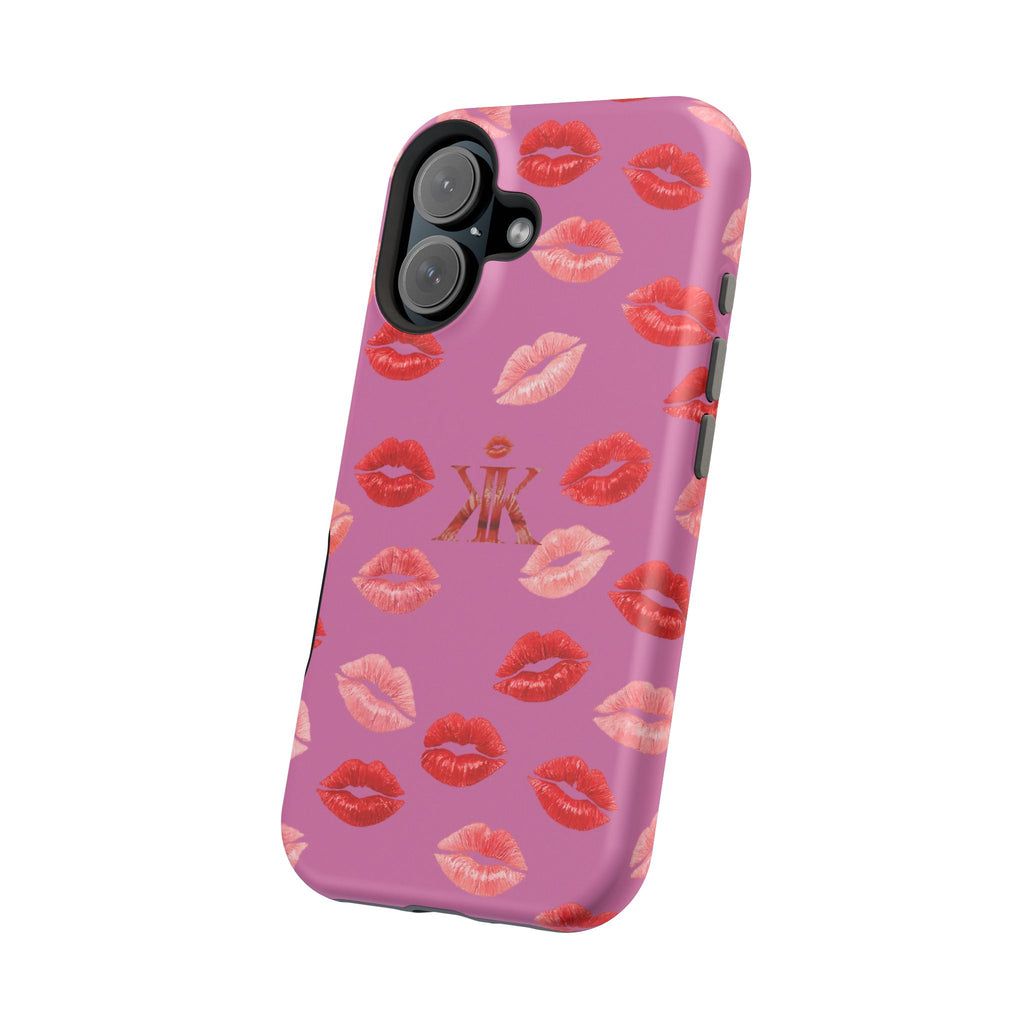 Psyche Collection Light Pink - Kiss Pattern Magnetic Impact Phone Case