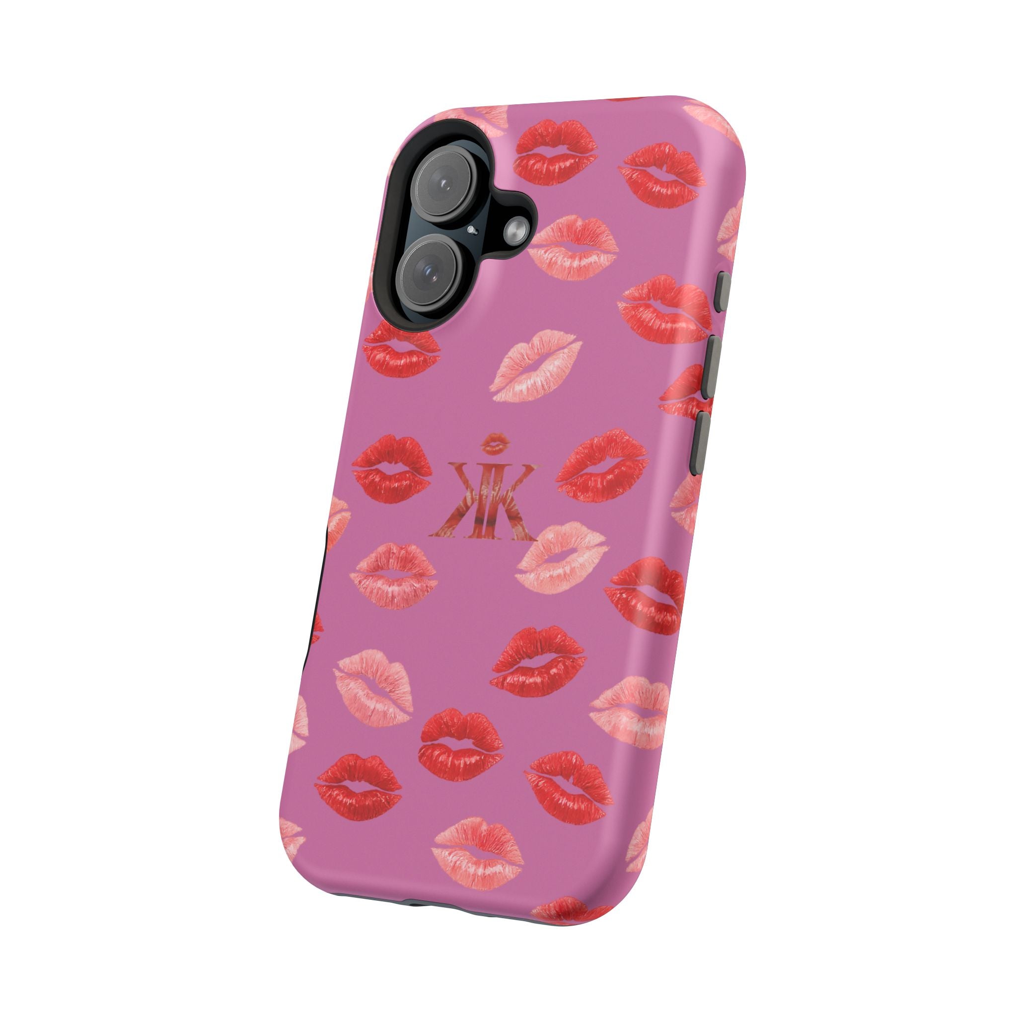 Psyche Collection Light Pink - Kiss Pattern Magnetic Impact Phone Case