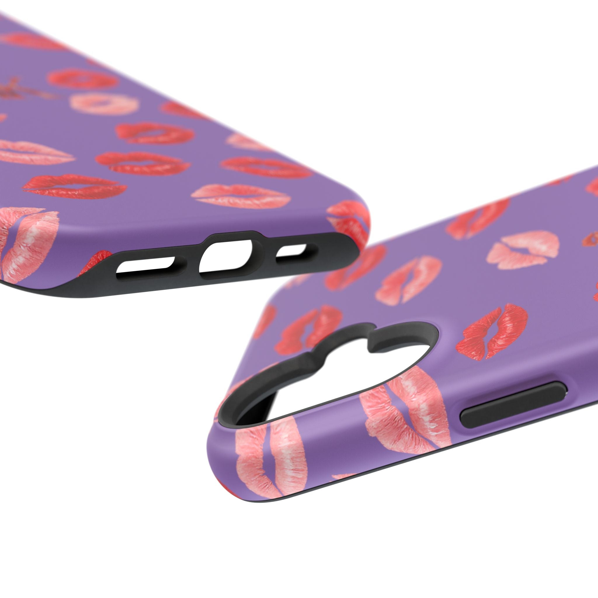 Psyche Collection Light Purple - Kiss Pattern Magnetic Impact Phone Case