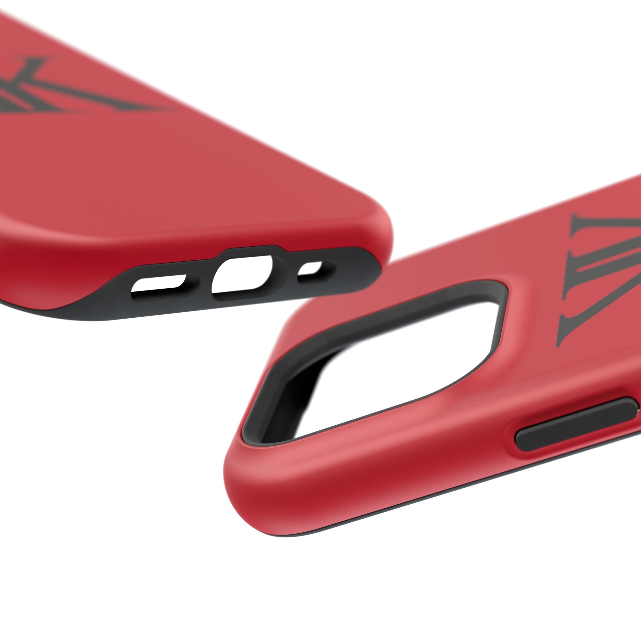 Magnetic Impact-Resistant RED Case with Bold KK Monogram