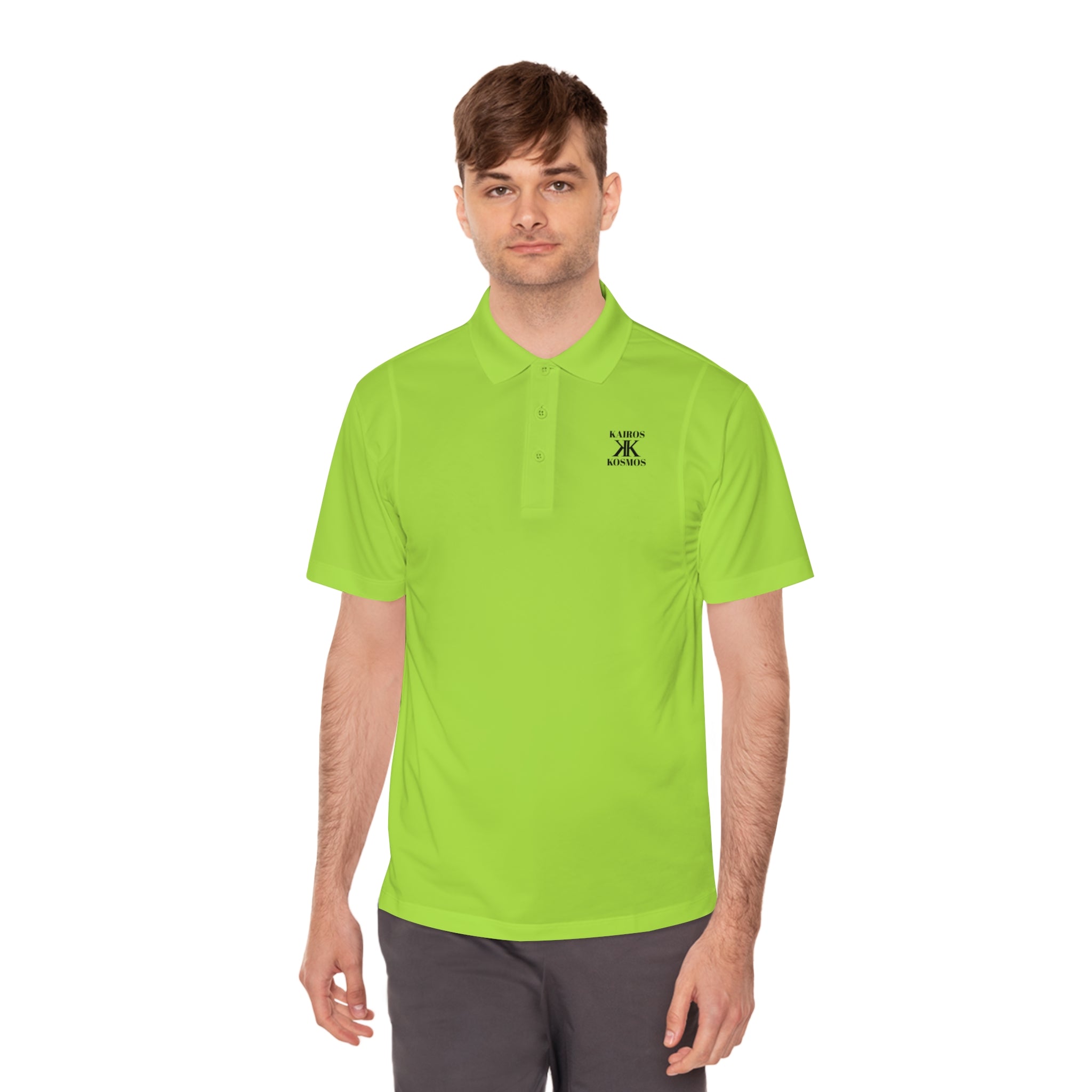 Classic Men’s Sport Polo — Minimalist Kairos Kosmos Logo Chest Shirt