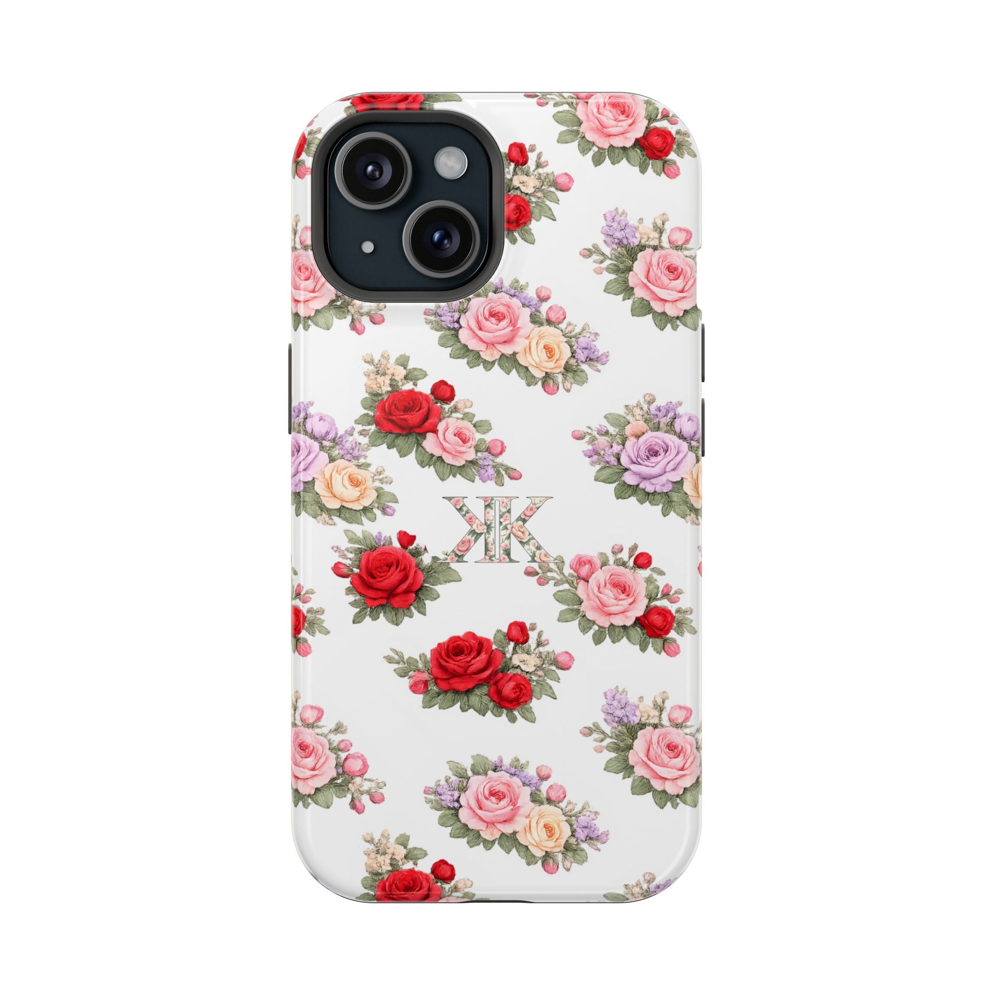 Anthos Collection Vintage Floral Rose Pattern Magnetic Impact-Resistant Phone Case