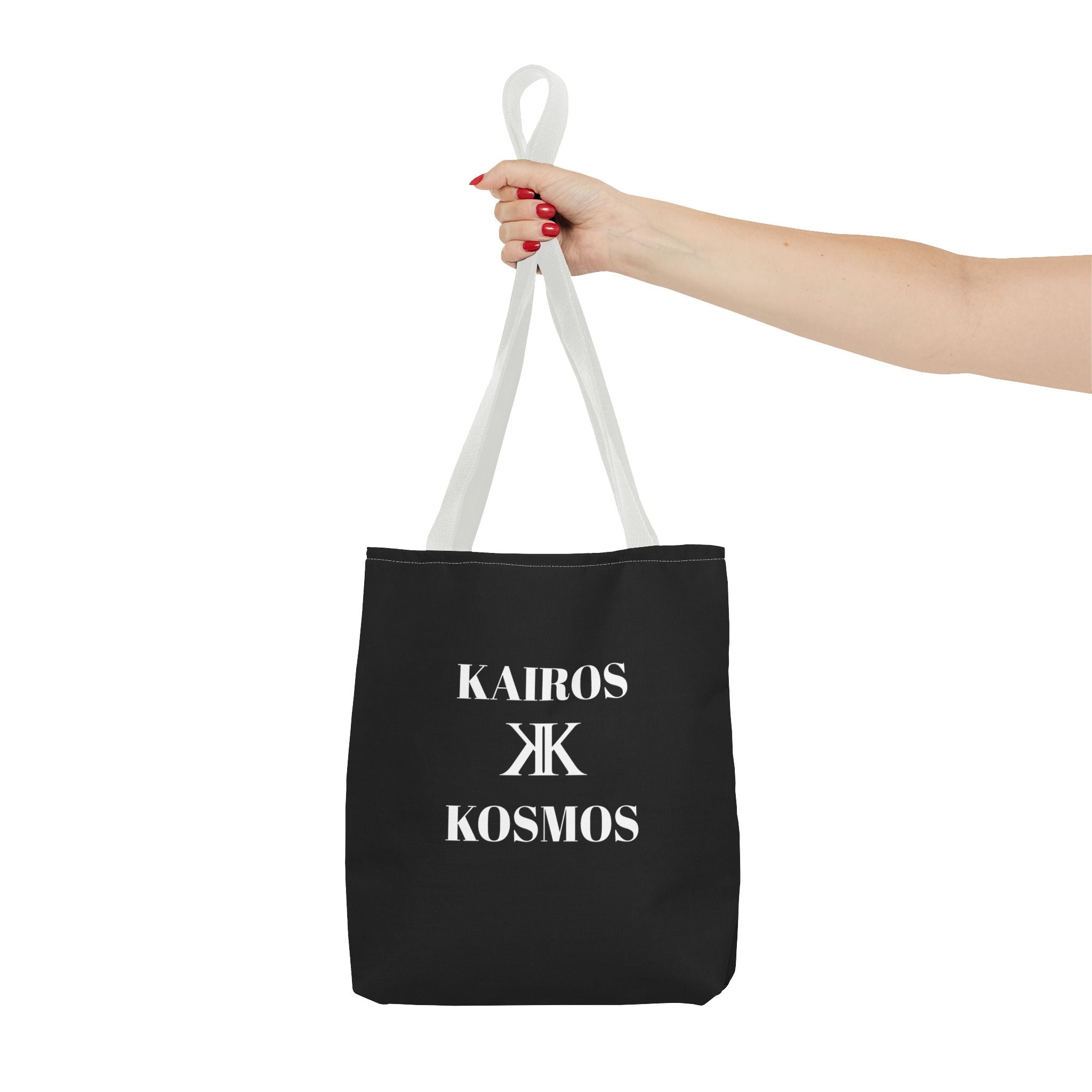 Kairos Kosmos BLACK Tote Bag – Minimalist Monogram Tote
