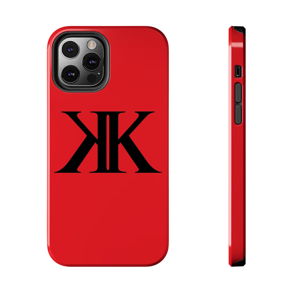 Monogram 'KK' RED Tough Phone Case — Minimal Black Initials Protective Cover