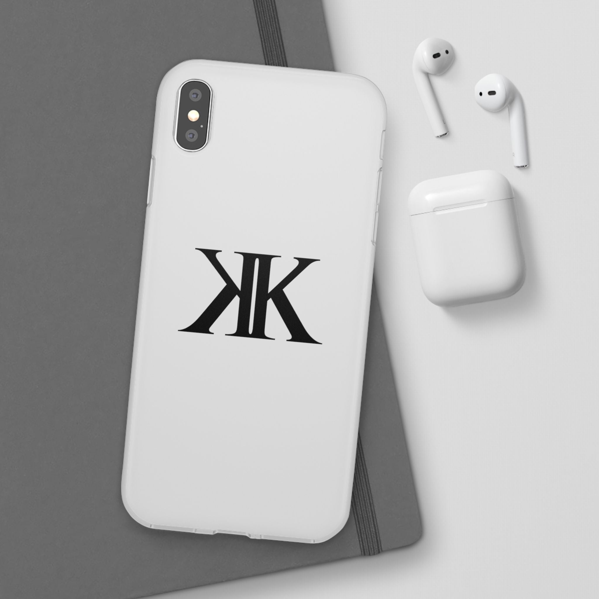 Monogram KK Phone Case — Minimalist Black Logo Flexi Case