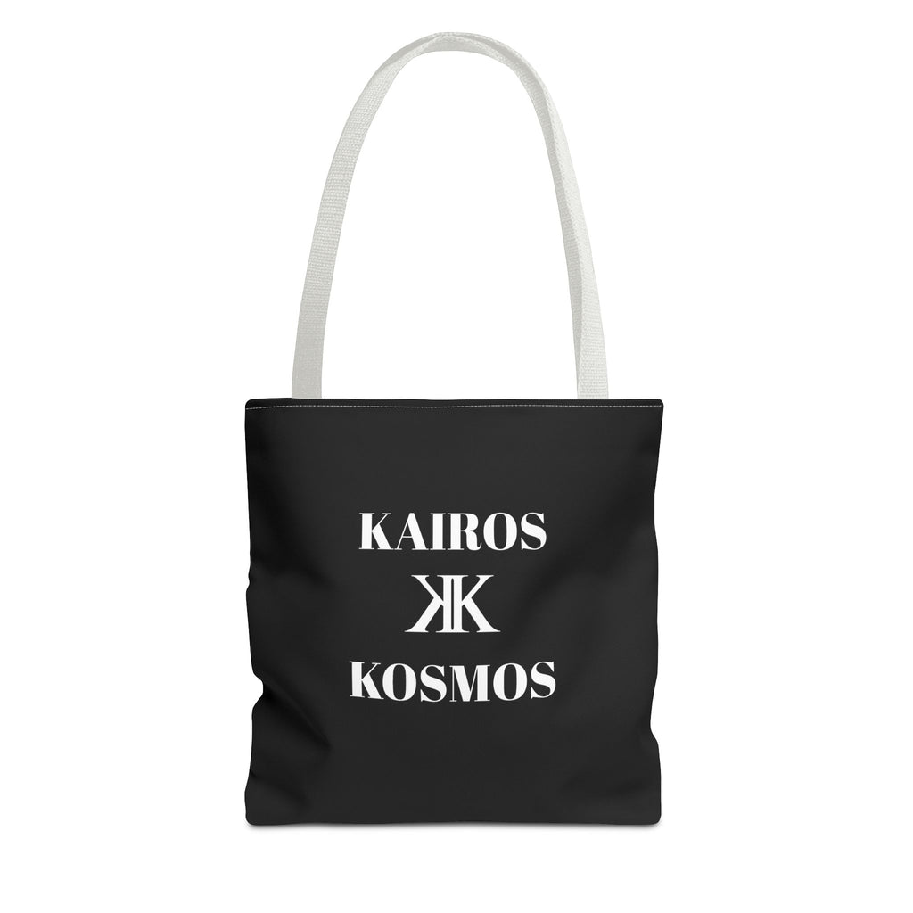 Kairos Kosmos BLACK Tote Bag – Minimalist Monogram Tote