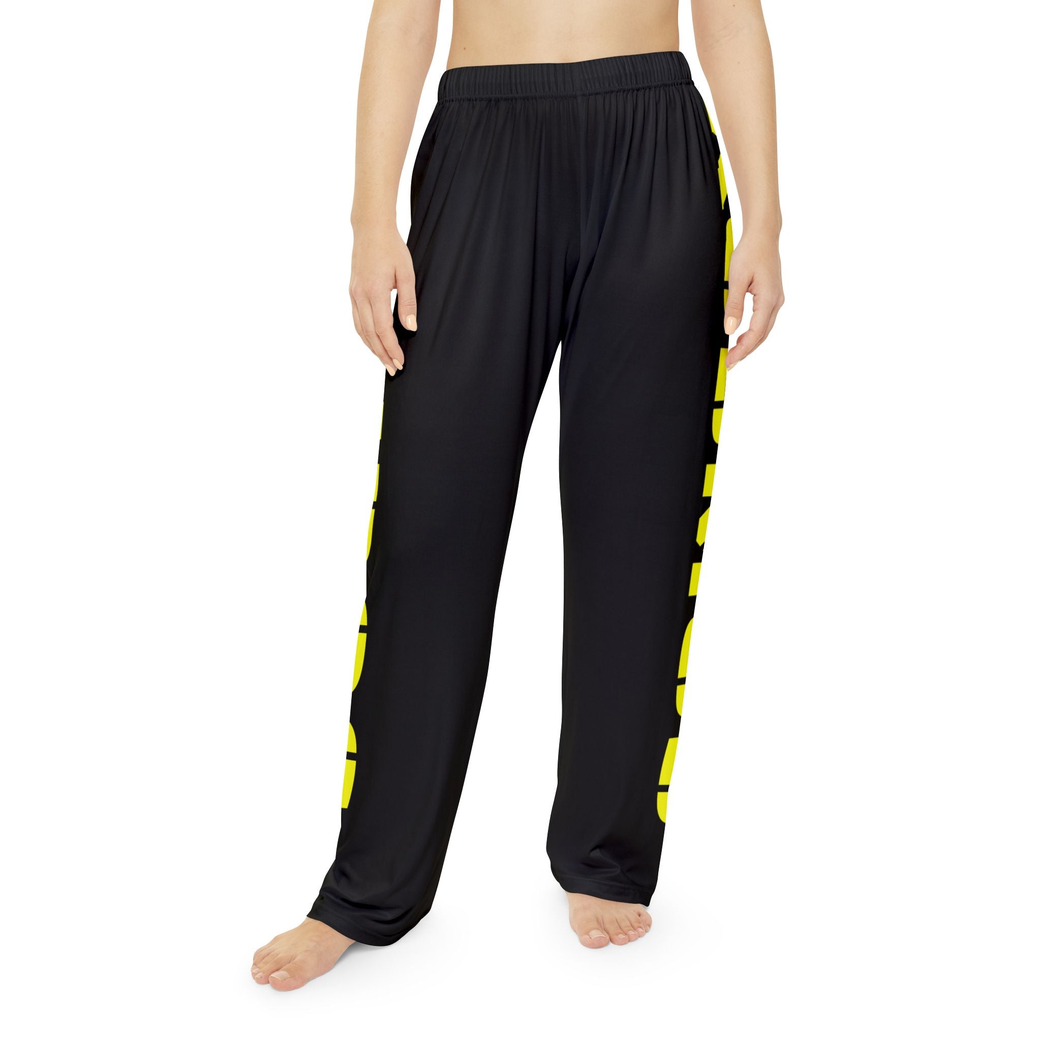 Pajama Pants BLACK — Relaxed Women's Loungewear with Bold Side Logo