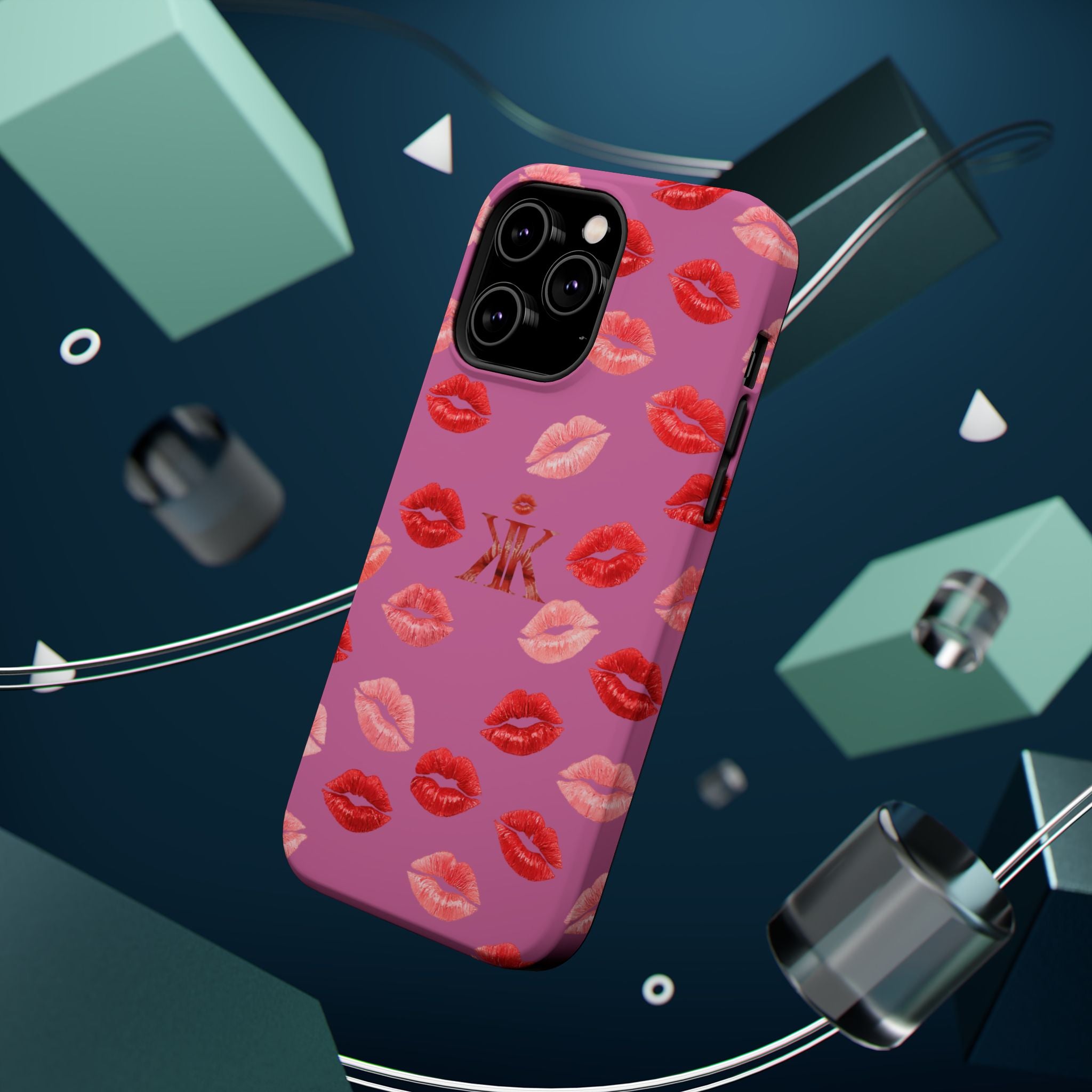 Psyche Collection Light Pink - Kiss Pattern Magnetic Impact Phone Case