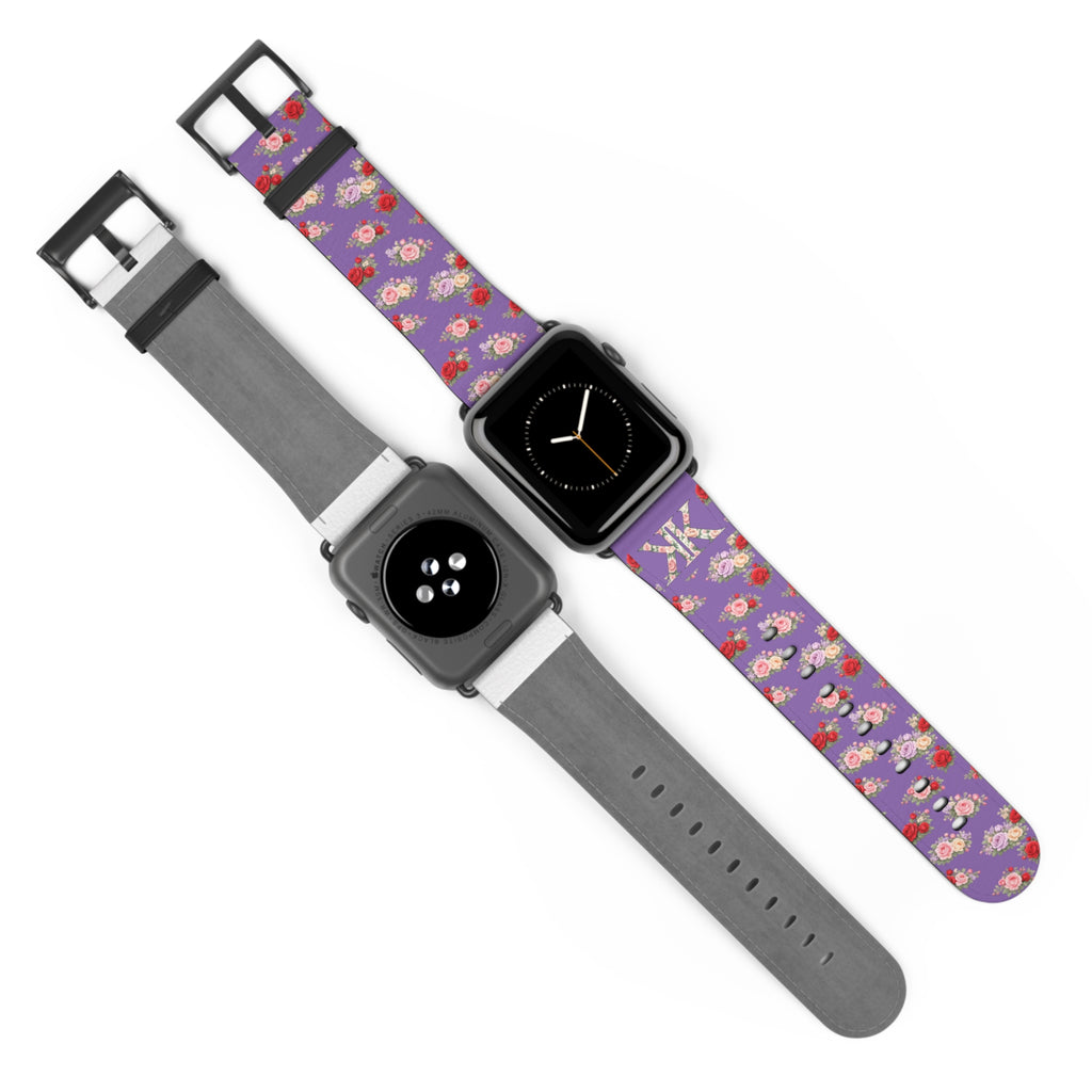 Anthos Collection Light Purple Floral Vintage Watch Band —  Apple Watch Strap