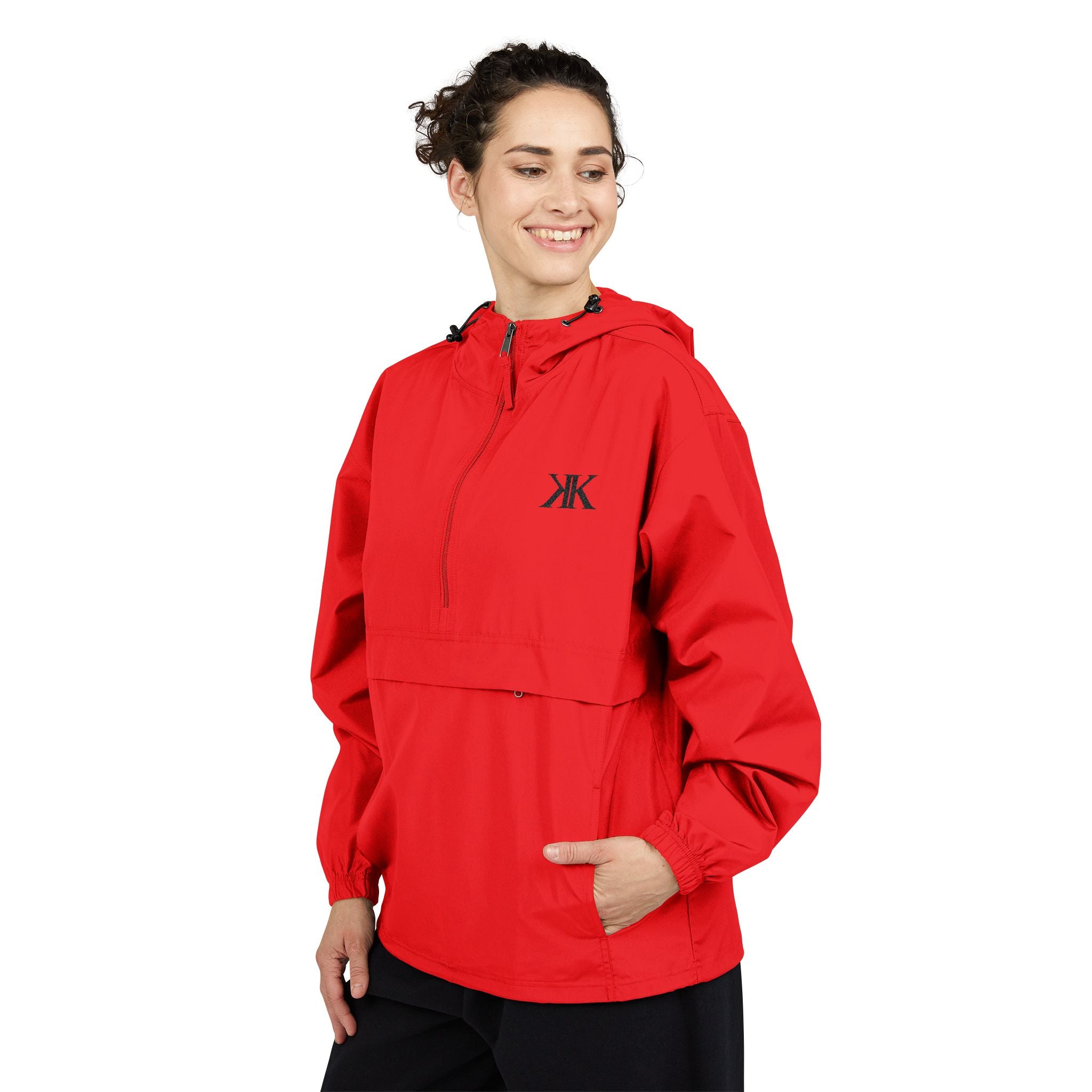 Champion® Packable Anorak Jacket RED — Lightweight Hooded Windbreaker for Travel & Outdoor