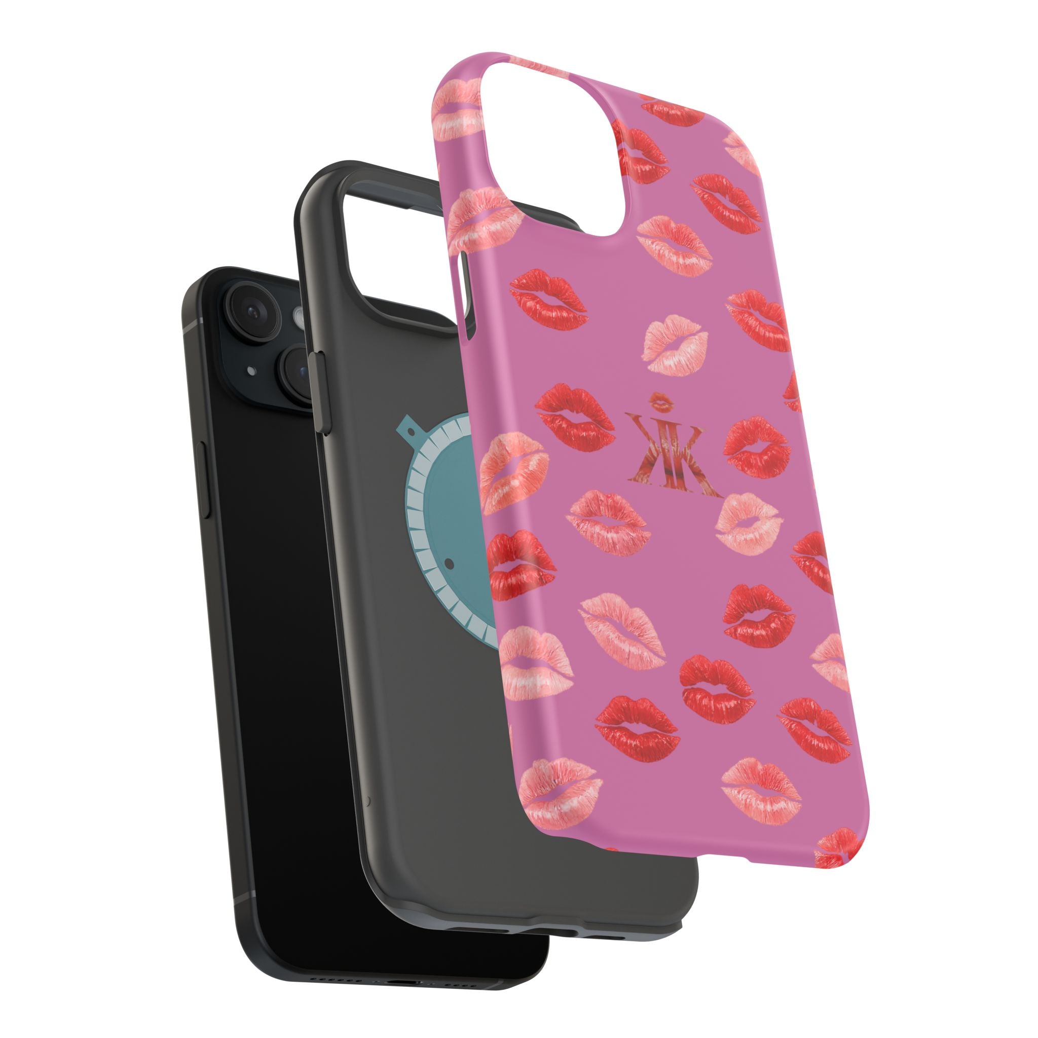 Psyche Collection Light Pink - Kiss Pattern Magnetic Impact Phone Case
