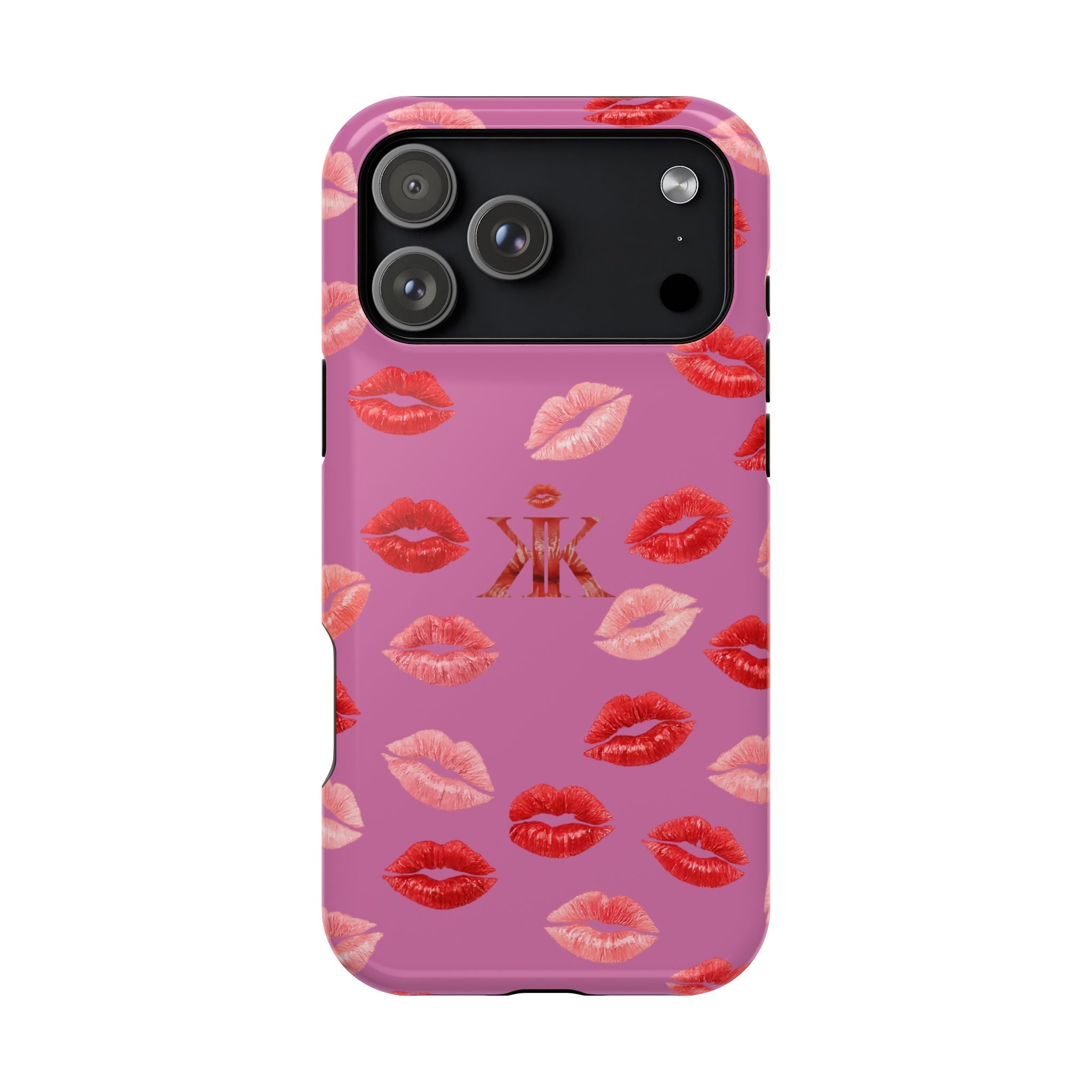 Psyche Collection Light Pink - Kiss Pattern Magnetic Impact Phone Case