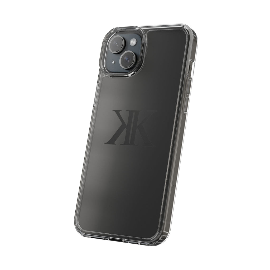 Kairos Kosmos Clear Phone Case — Minimal Black KK Monogram