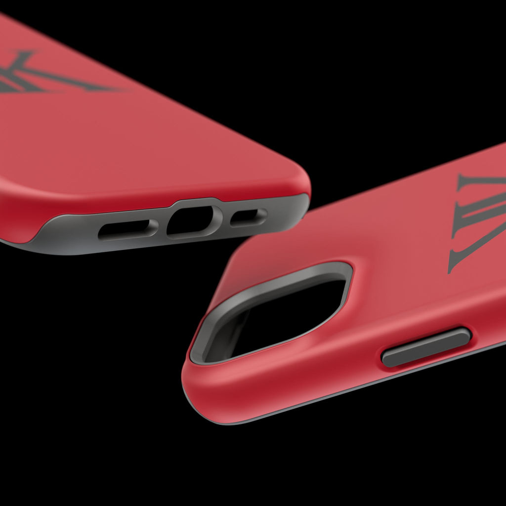 Magnetic Impact-Resistant RED Case with Bold KK Monogram