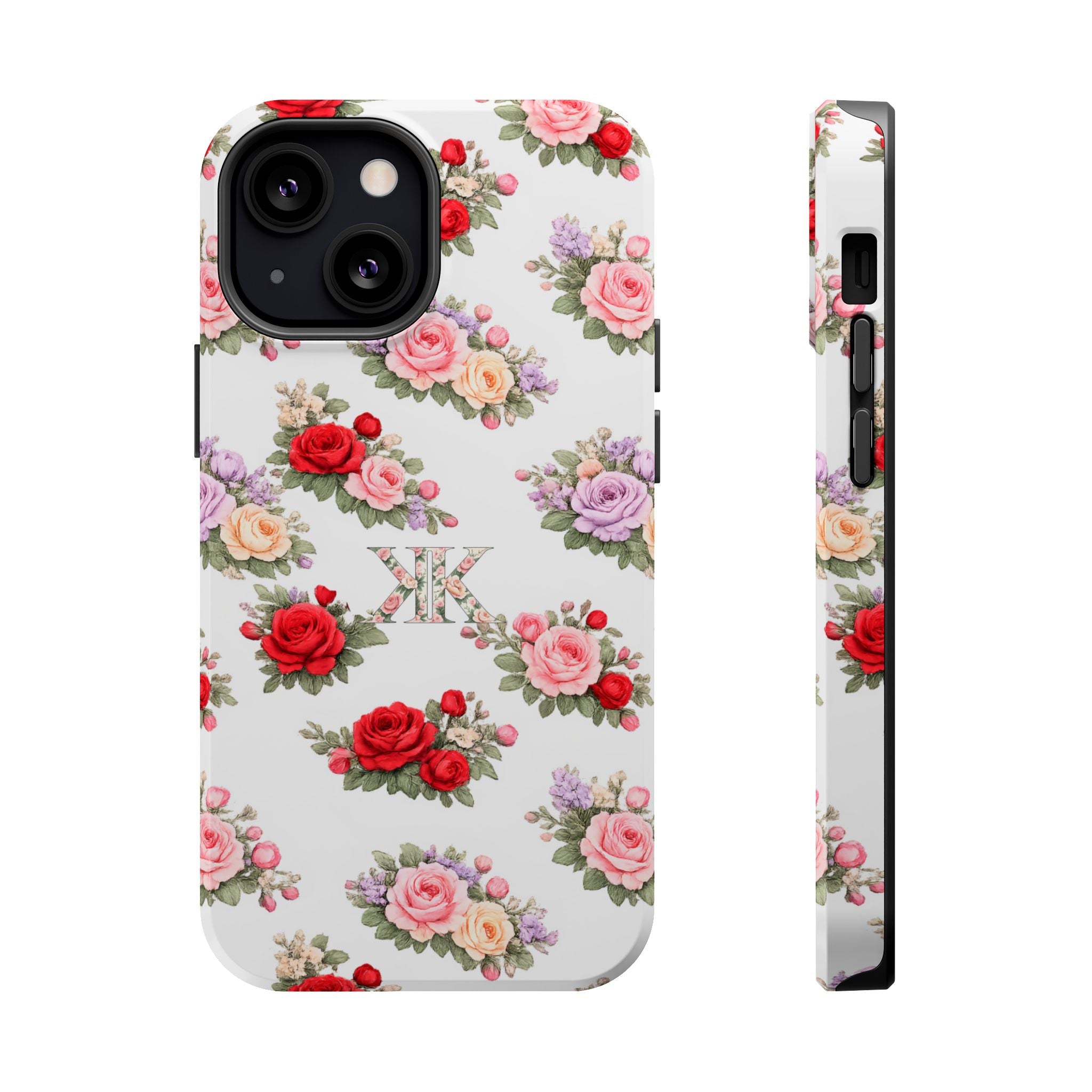 Anthos Collection Vintage Floral Rose Pattern Magnetic Impact-Resistant Phone Case