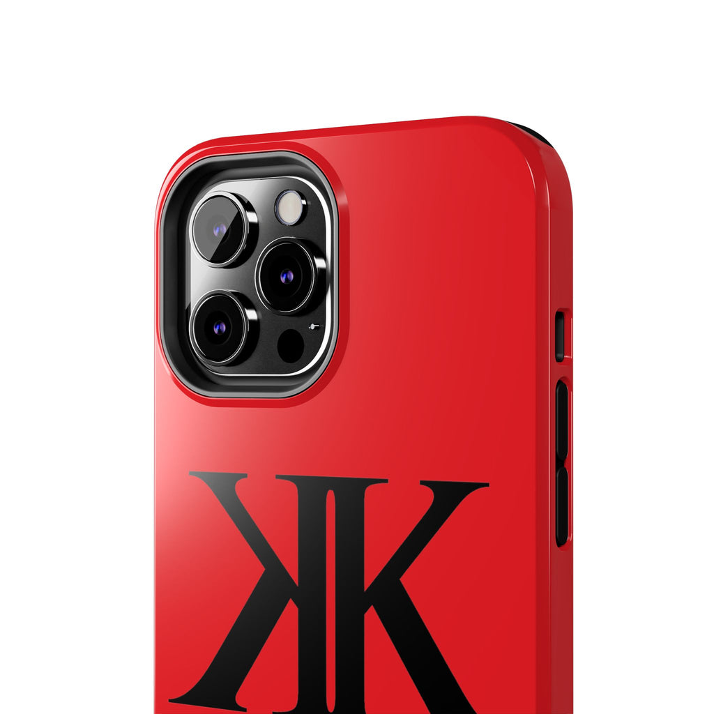 Monogram 'KK' RED Tough Phone Case — Minimal Black Initials Protective Cover