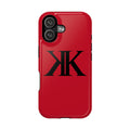 Magnetic Impact-Resistant RED Case with Bold KK Monogram