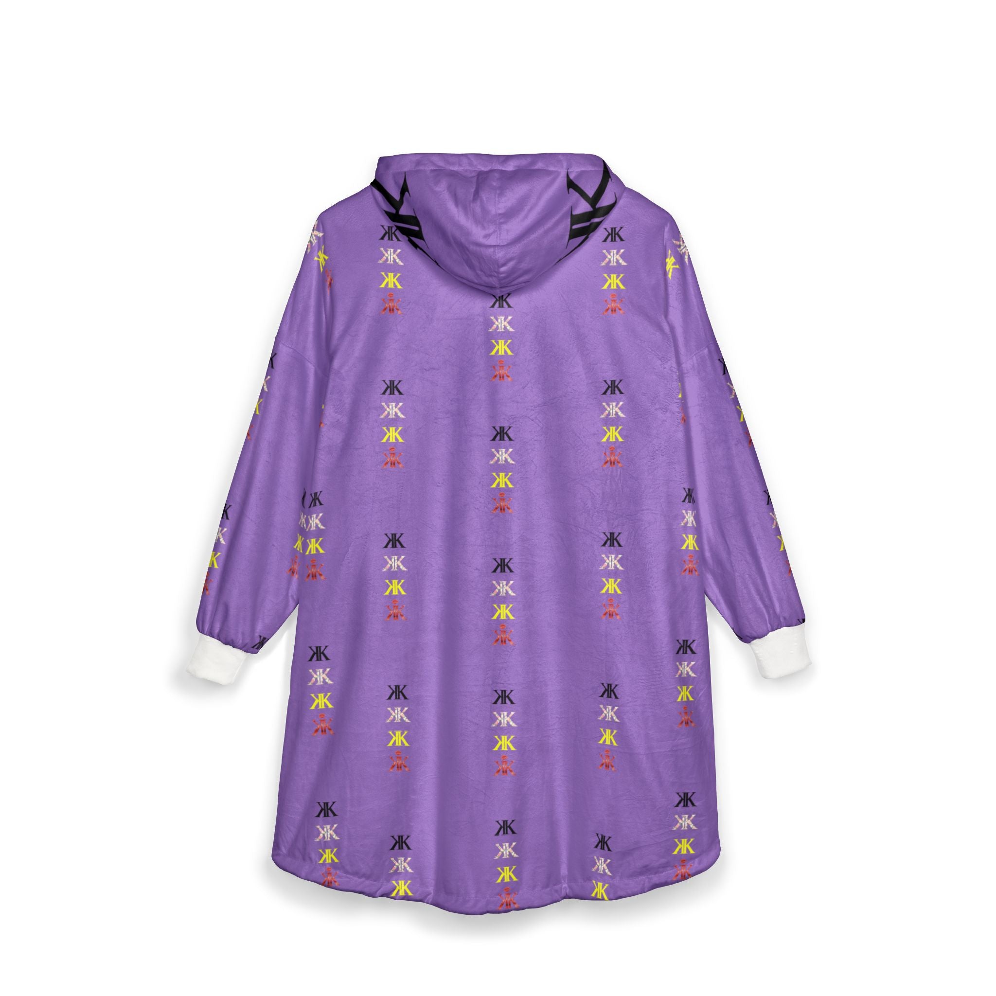 Sigil Collection Light Purple Hooded Blanket — Cozy White Patterned Lounge Poncho