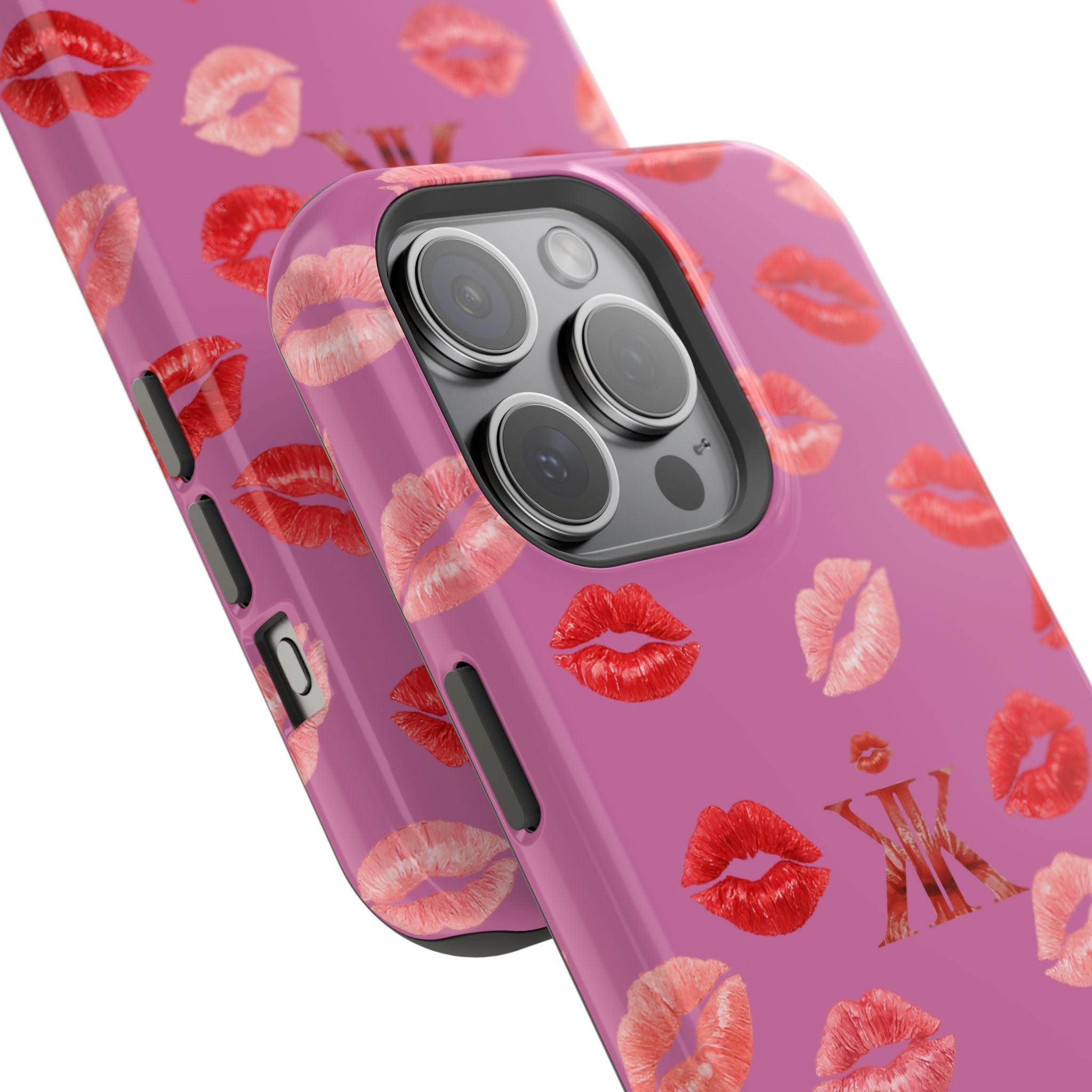 Psyche Collection Light Pink - Kiss Pattern Magnetic Impact Phone Case