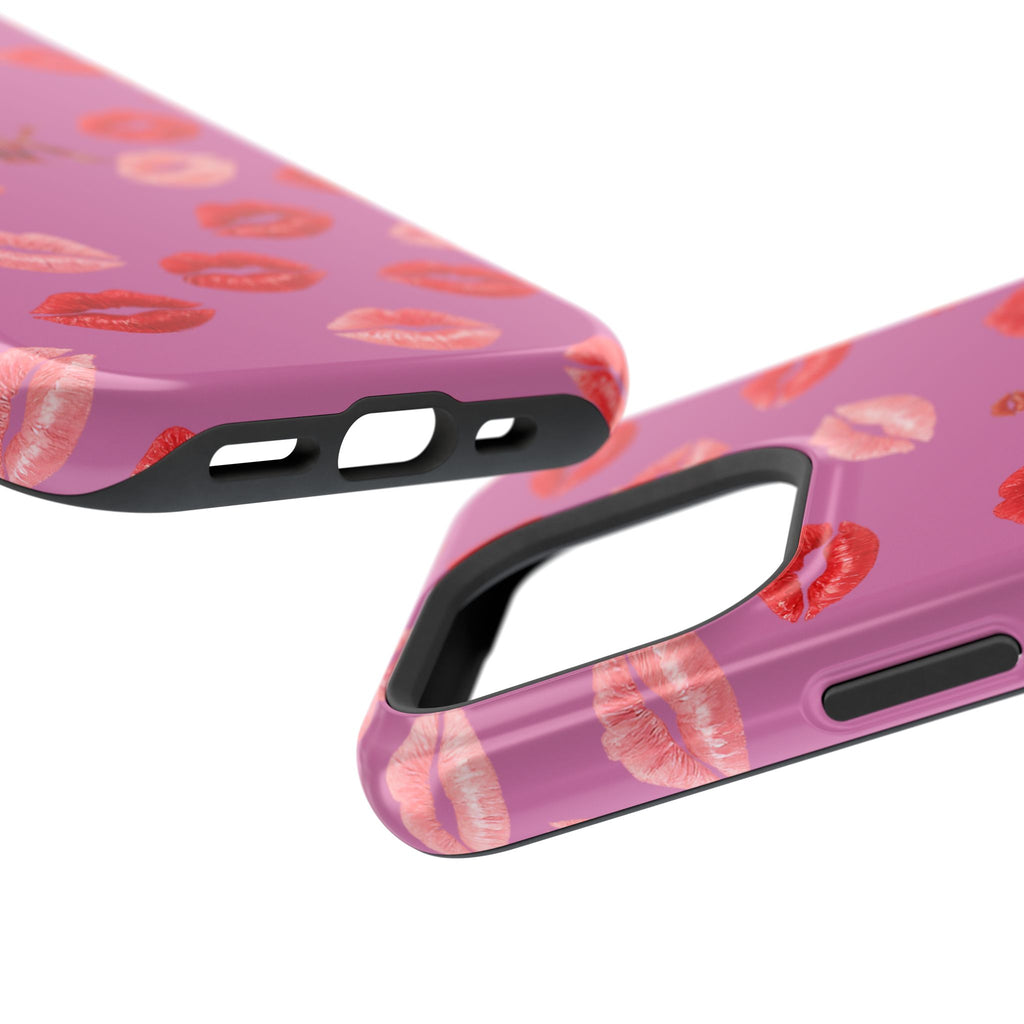 Psyche Collection Light Pink - Kiss Pattern Magnetic Impact Phone Case
