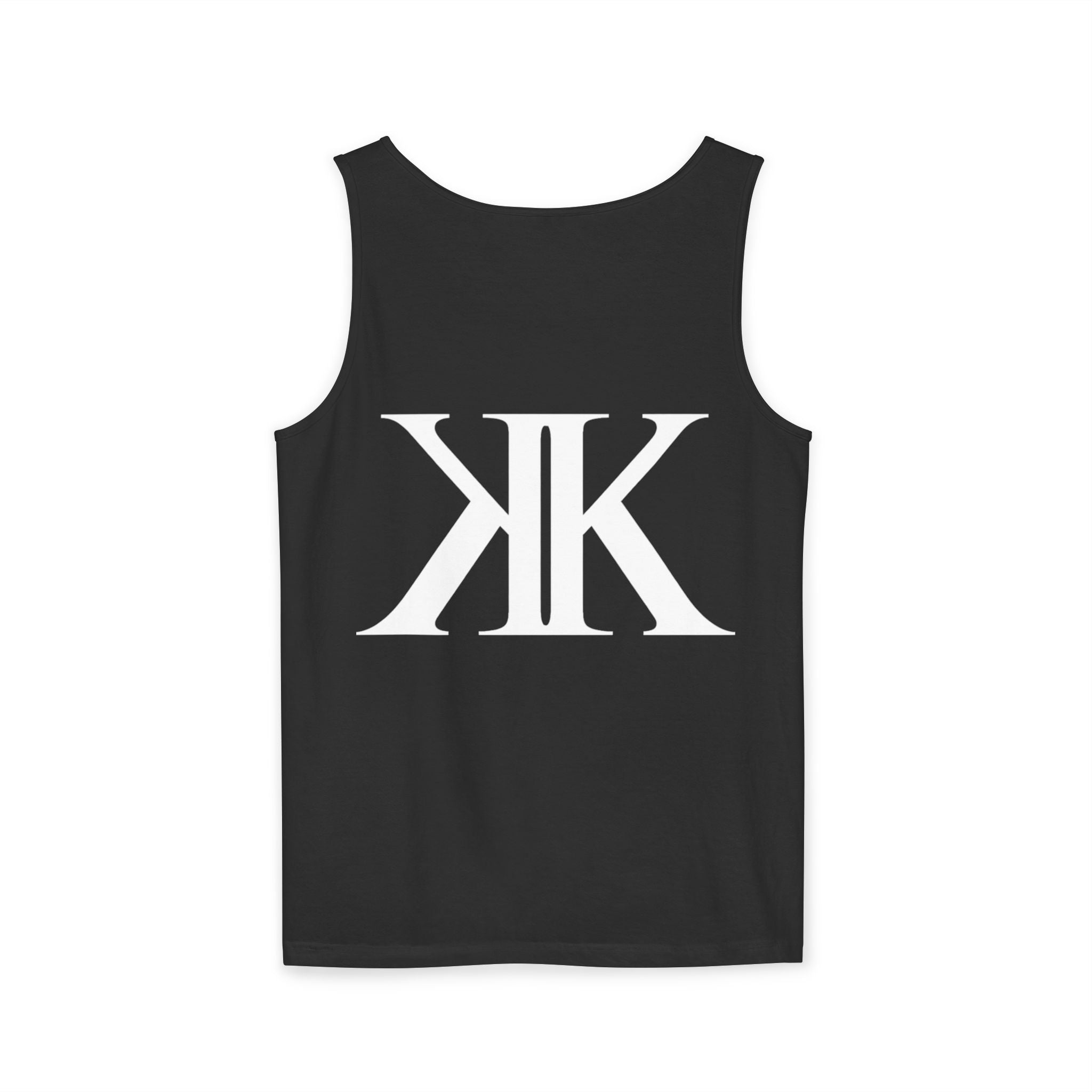 KK Monogram BLACK Tank Top — Bold Double K Logo Graphic Tank