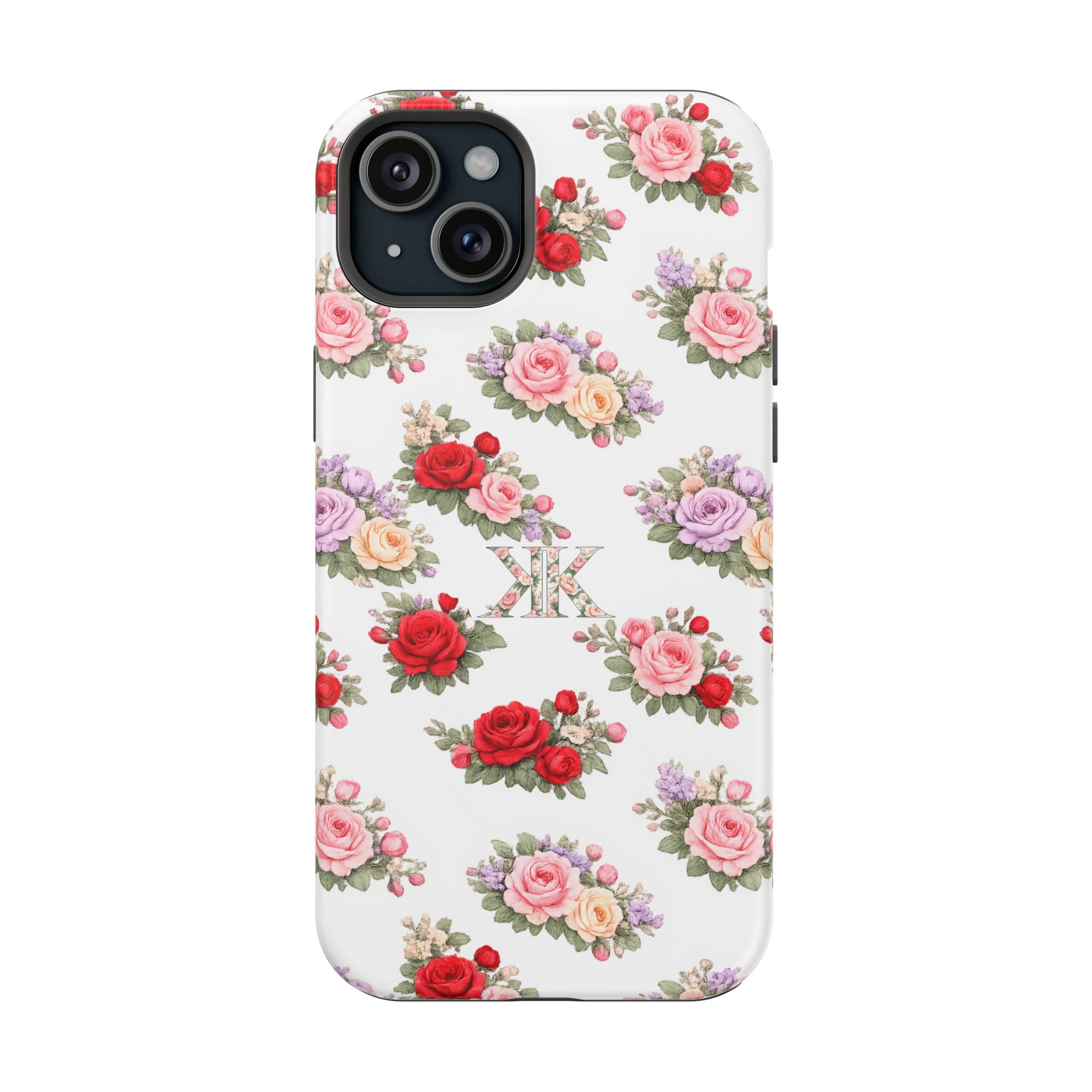 Anthos Collection Vintage Floral Rose Pattern Magnetic Impact-Resistant Phone Case