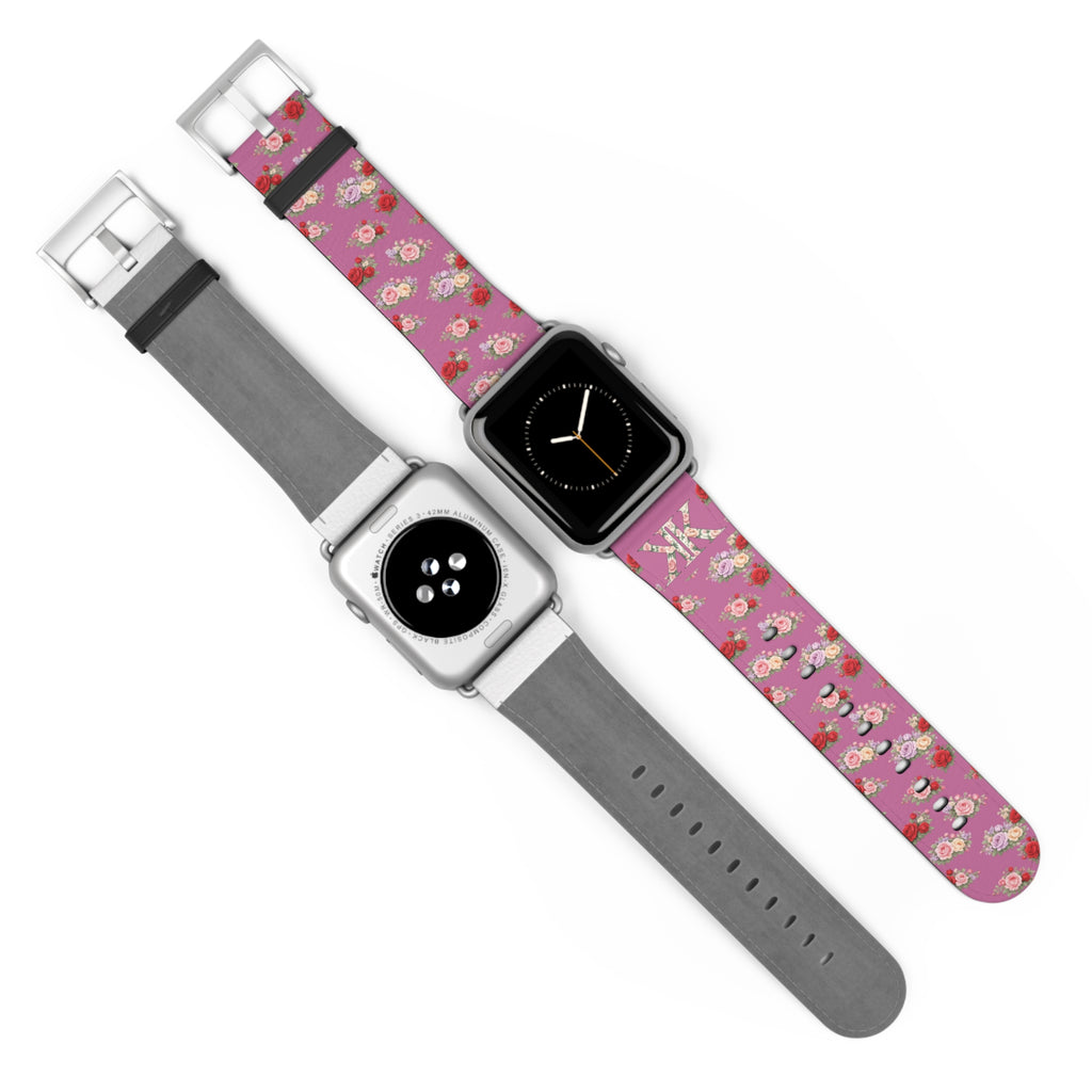 Anthos Collection Light Pink Floral Vintage Watch Band — Apple Watch Strap