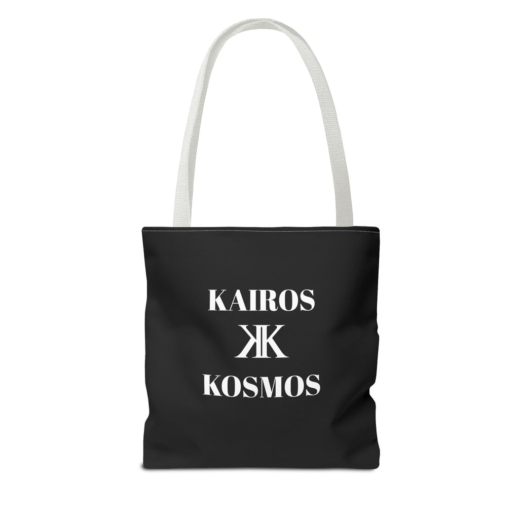 Kairos Kosmos BLACK Tote Bag – Minimalist Monogram Tote