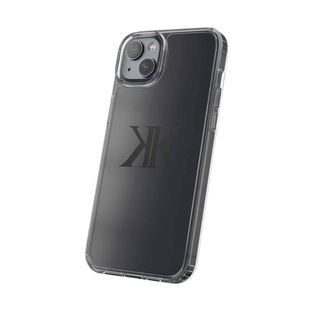 Kairos Kosmos Clear Phone Case — Minimal Black KK Monogram