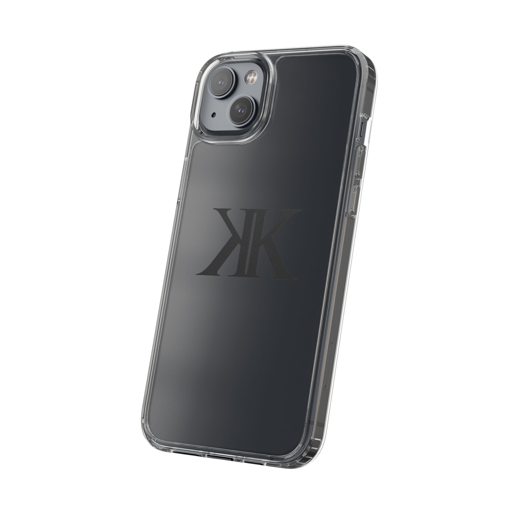 Kairos Kosmos Clear Phone Case — Minimal Black KK Monogram