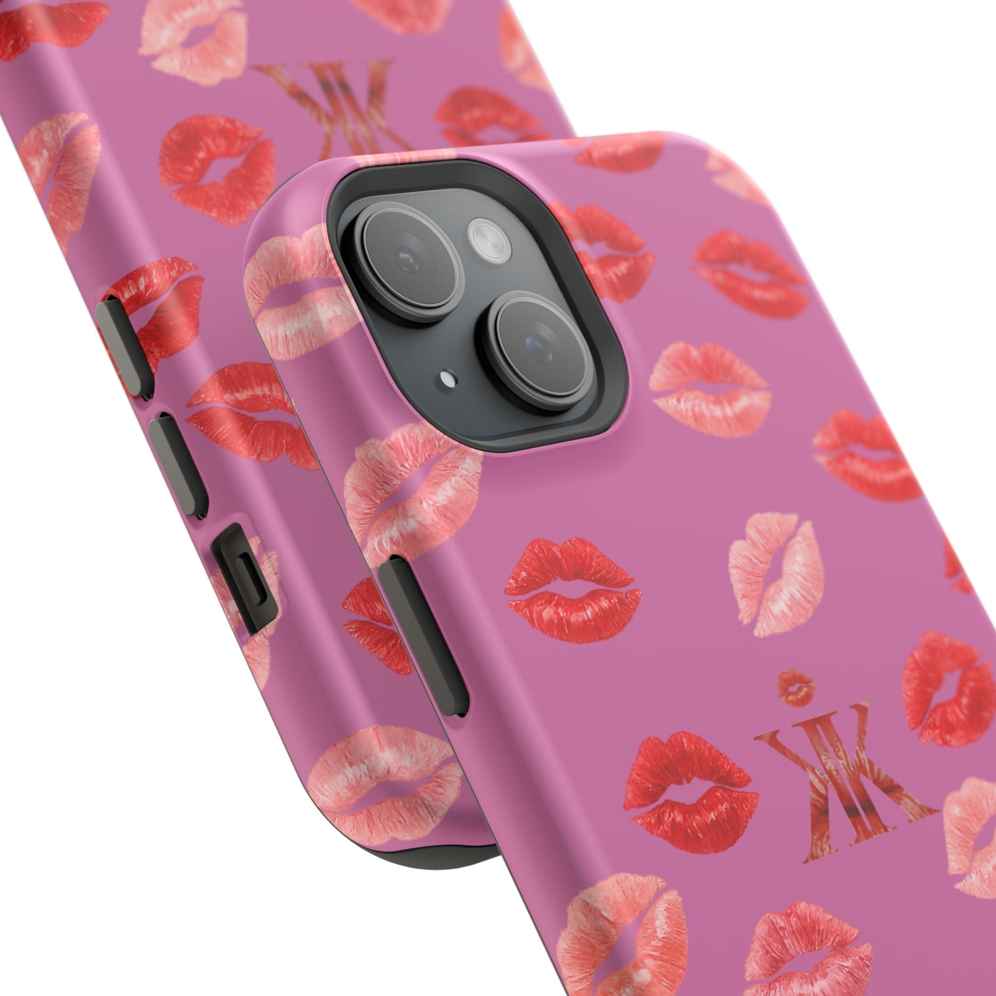Psyche Collection Light Pink - Kiss Pattern Magnetic Impact Phone Case