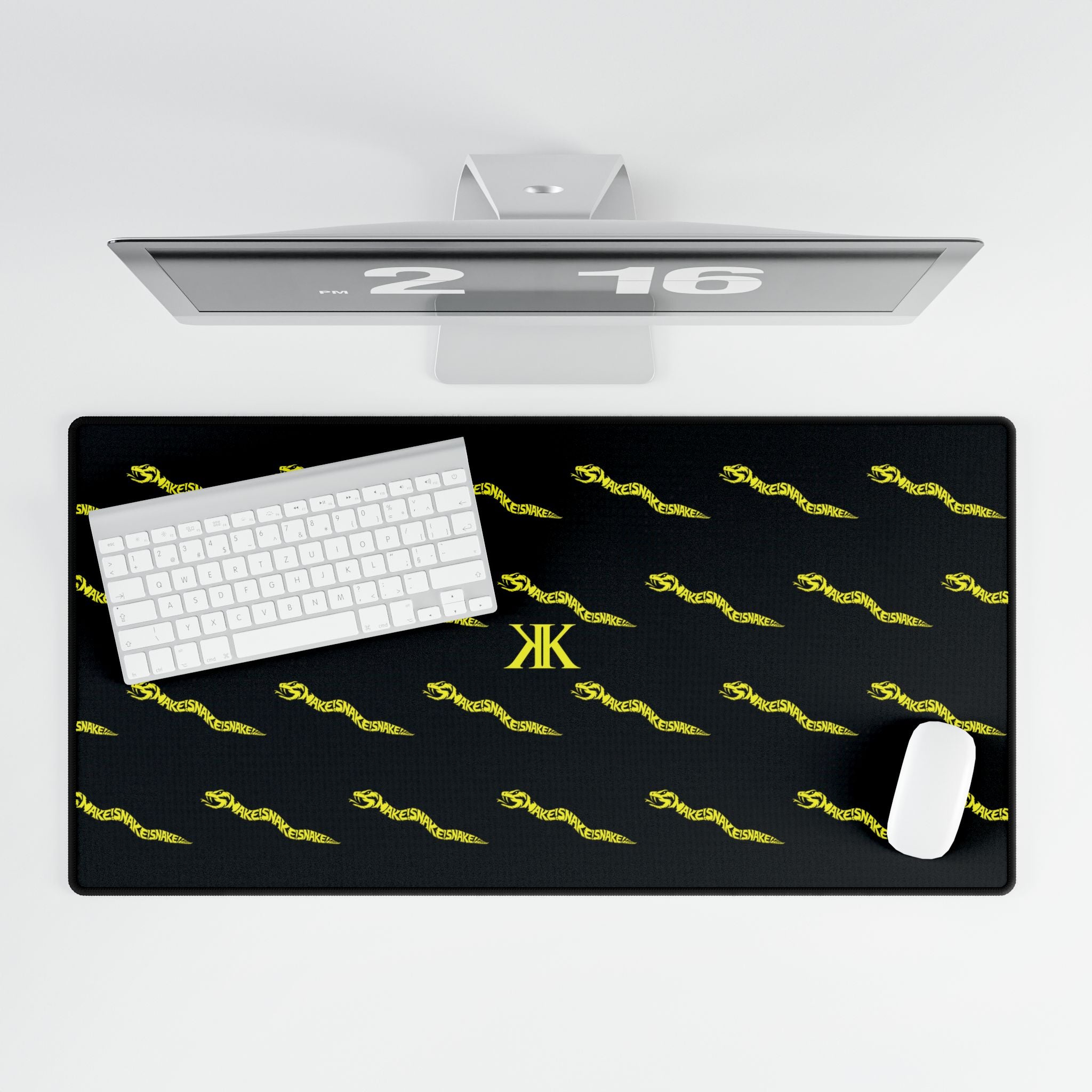 Aspis Collection Patterned Desk Mat — Sleek Gaming/Office Mousepad with 'KK' Monogram