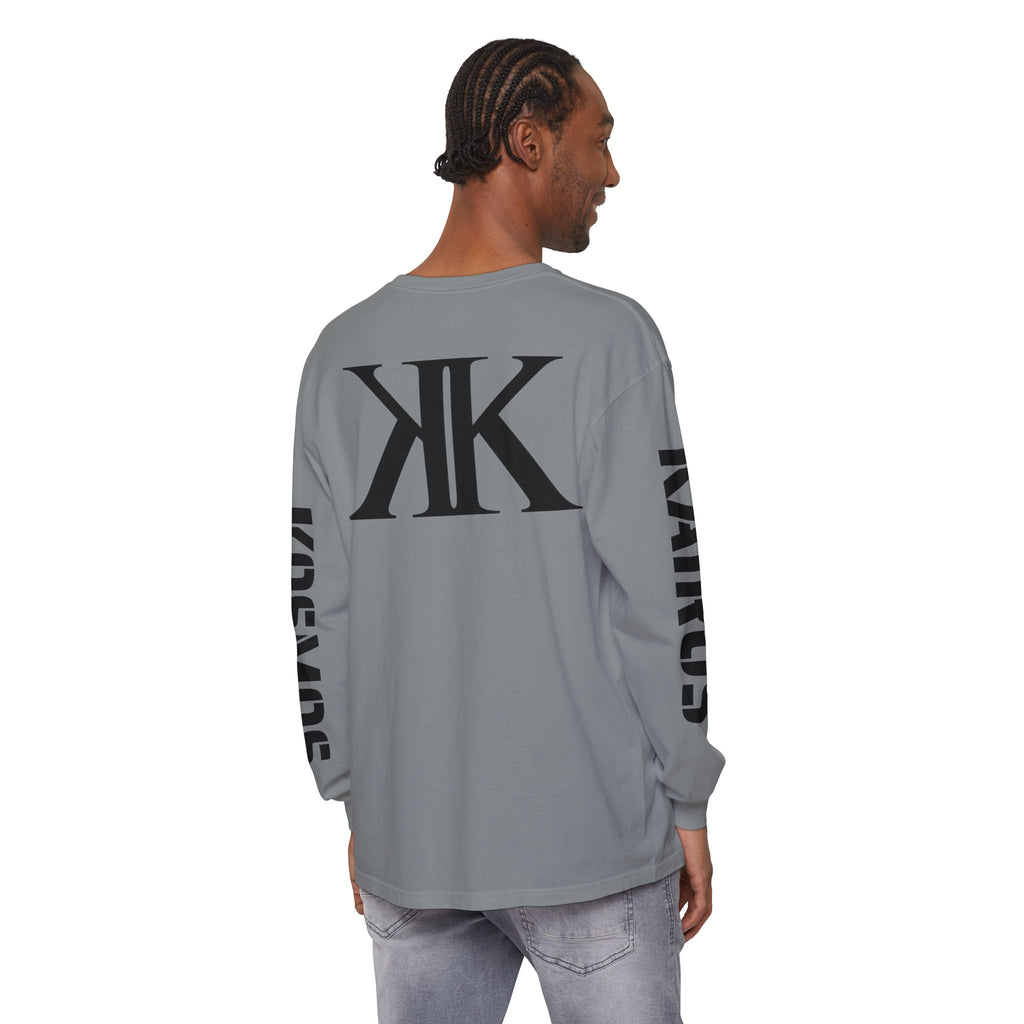 KOSMOS Monogram Uni-Sex Long Sleeve Tee — Bold Black Logo Sleeve Shirt