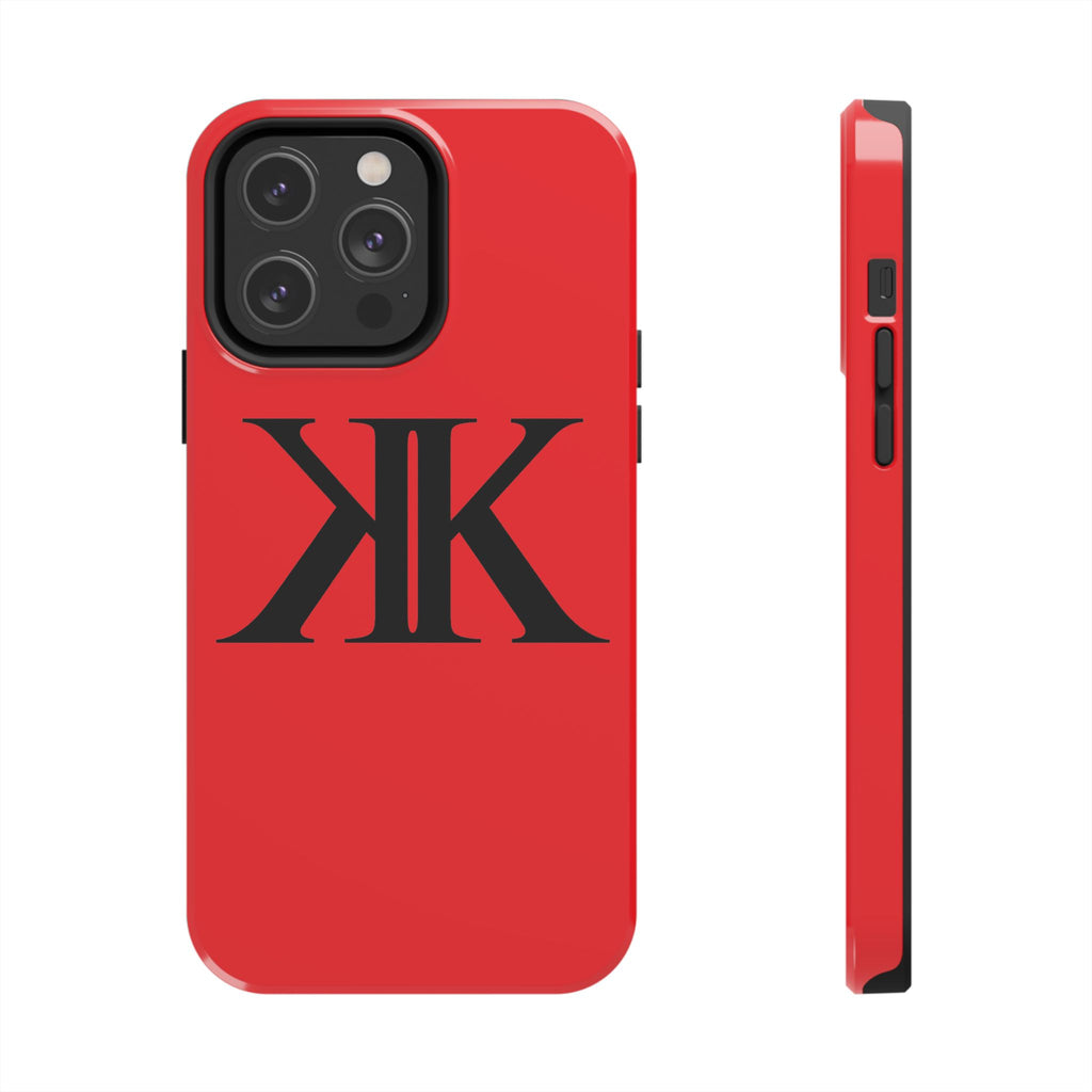 Monogram 'KK' RED Tough Phone Case — Minimal Black Initials Protective Cover