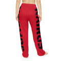 Pajama Pants RED with Bold Black Side Text — 'KAIROS' Lounge Sleepwear