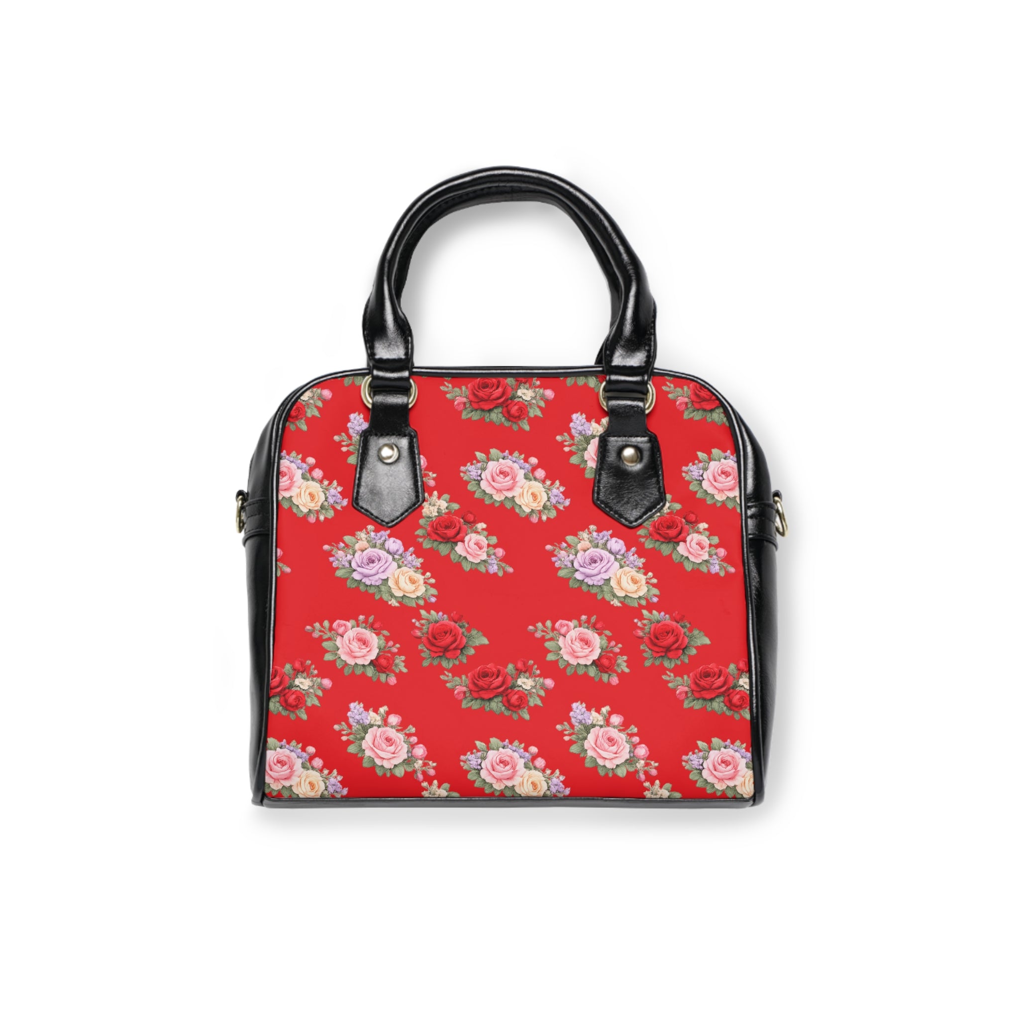 Anthos Collection RED Vintage Floral 'Kairos Kosmos' Shoulder Handbag