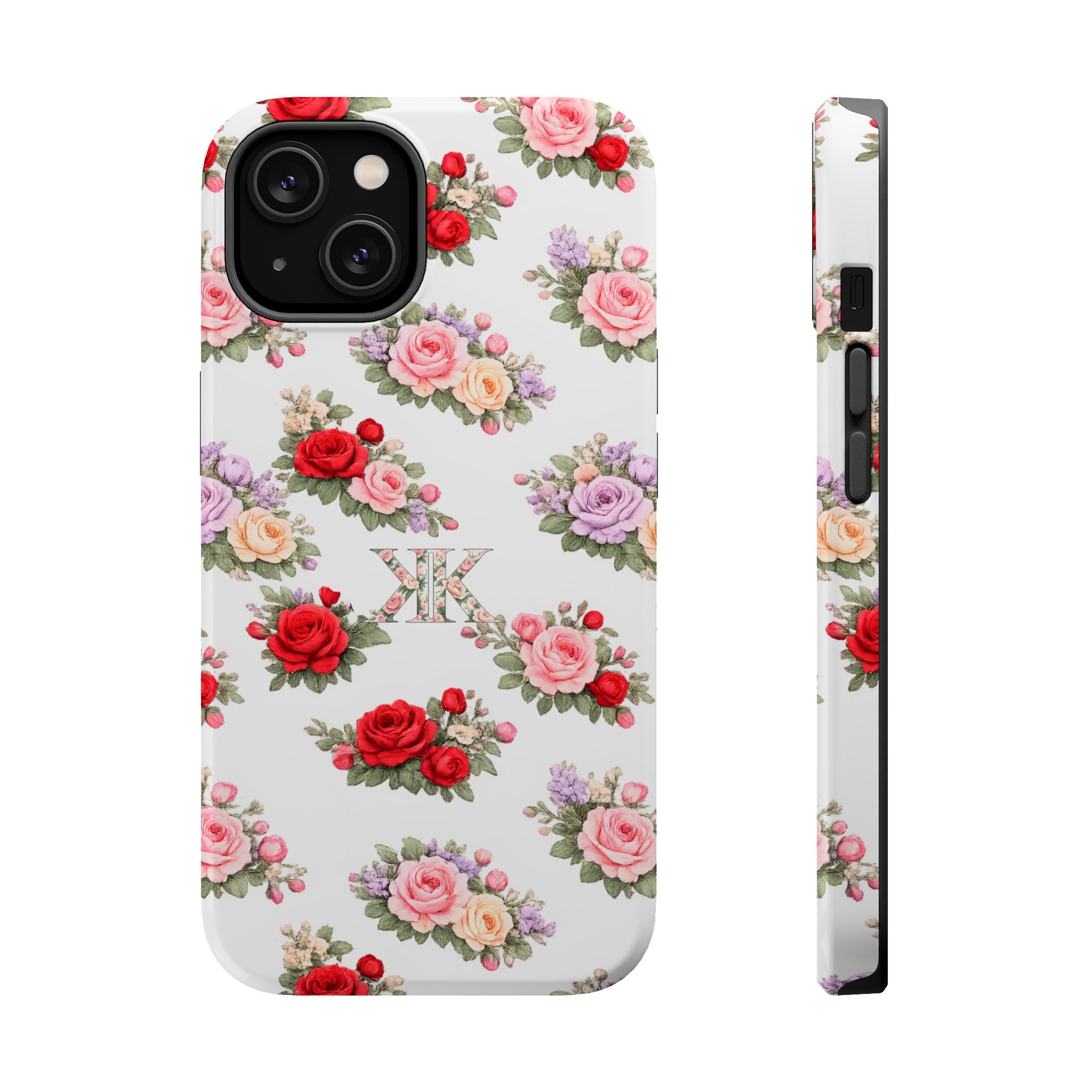 Anthos Collection Vintage Floral Rose Pattern Magnetic Impact-Resistant Phone Case