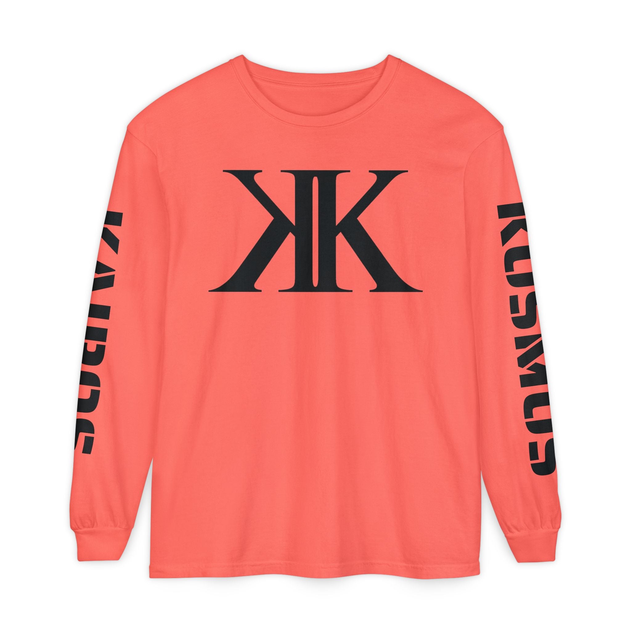 KOSMOS Monogram Uni-Sex Long Sleeve Tee — Bold Black Logo Sleeve Shirt