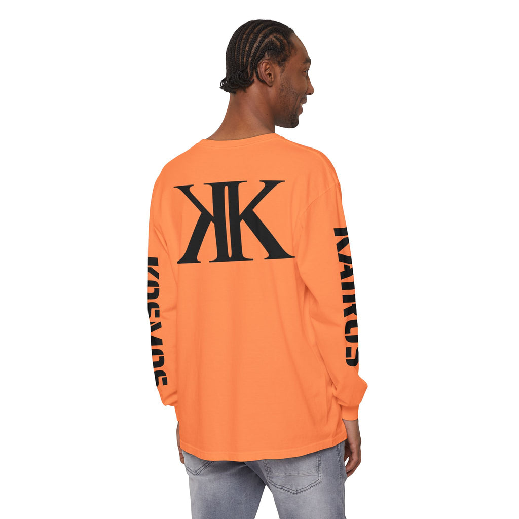 KOSMOS Monogram Uni-Sex Long Sleeve Tee — Bold Black Logo Sleeve Shirt