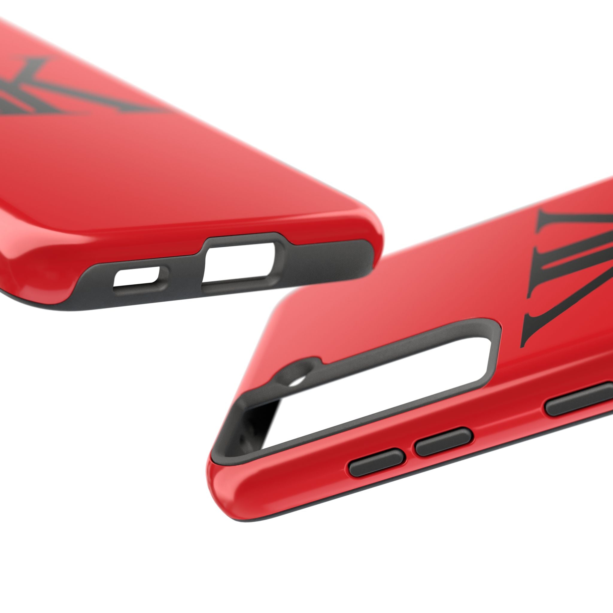 Monogram 'KK' RED Tough Phone Case — Minimal Black Initials Protective Cover